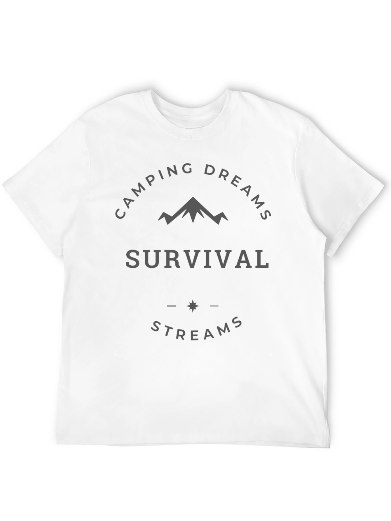 Camping Dreams Survival Streams Black T-Shirt