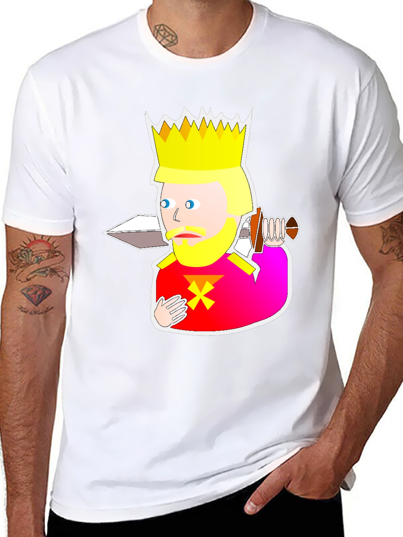 King Cartoon Graphic Black T-Shirt