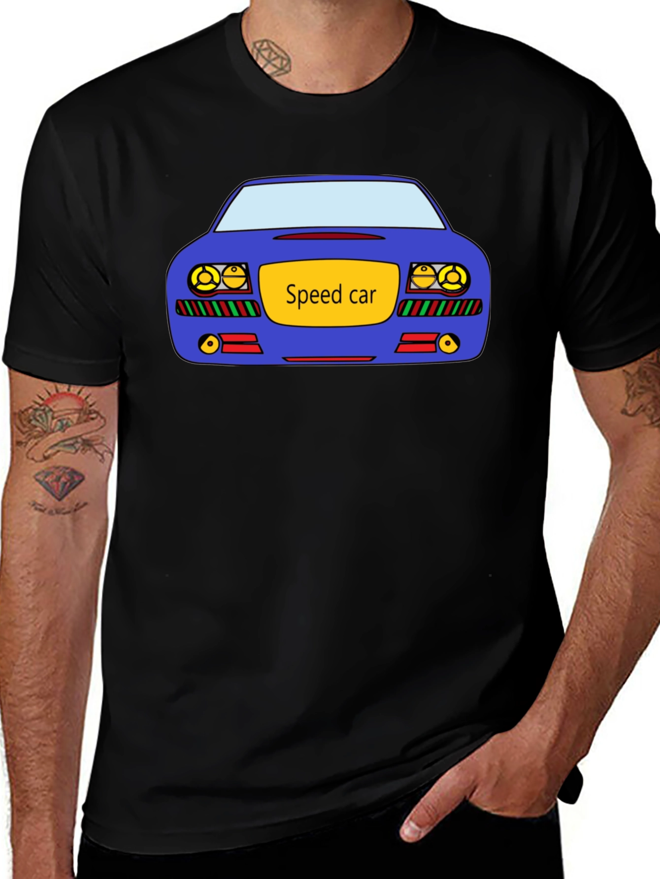 Speed Car Graphic Black T-Shirt