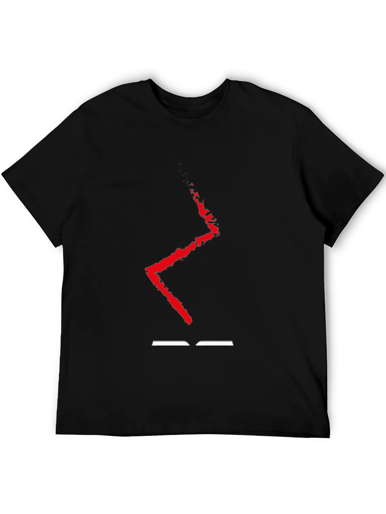 Abstract Red Lightning Black T-Shirt