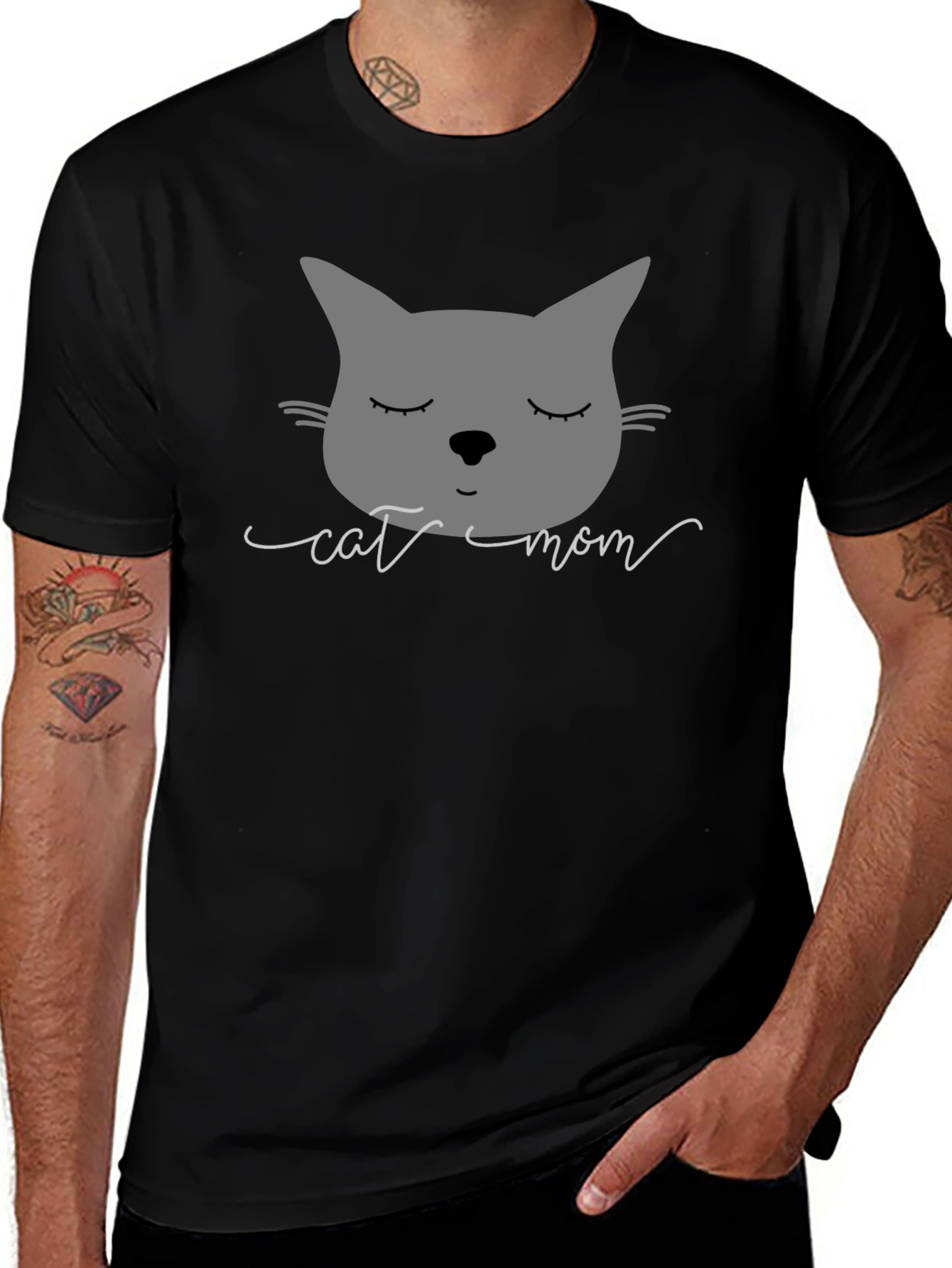 Cat Mom Graphic Tee - Soft Cotton Blend