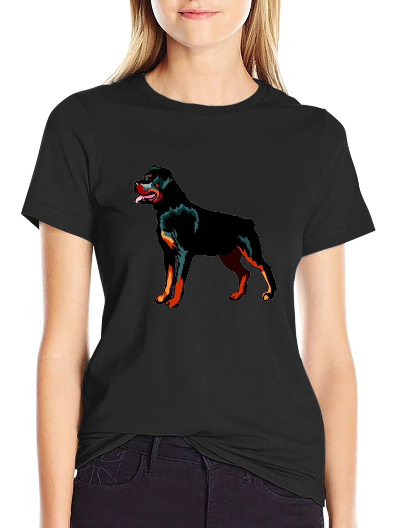 Rottweiler Graphic Black T-Shirt