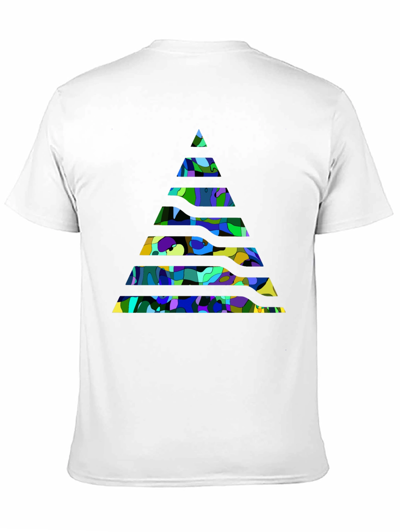 Abstract Geometric Pyramid Black T-Shirt