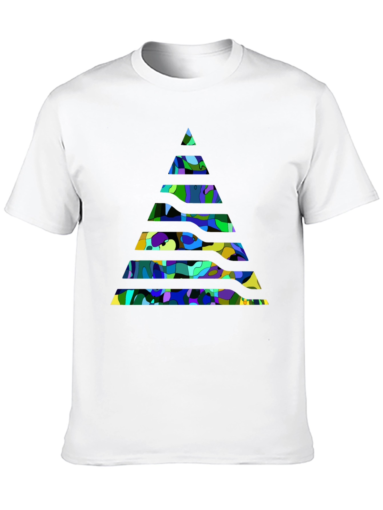 Abstract Geometric Pyramid Black T-Shirt