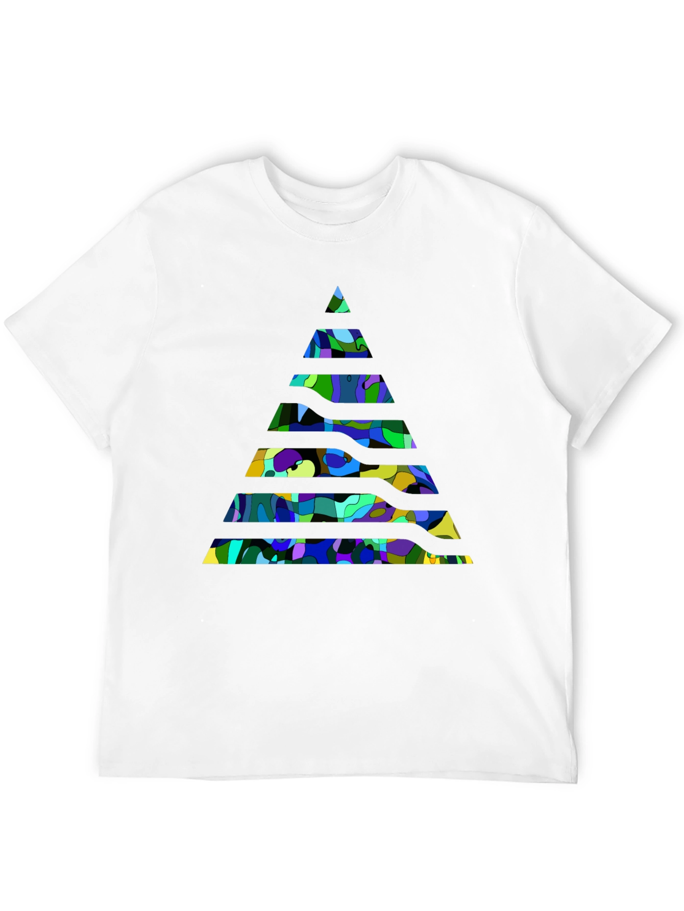 Abstract Geometric Pyramid Black T-Shirt