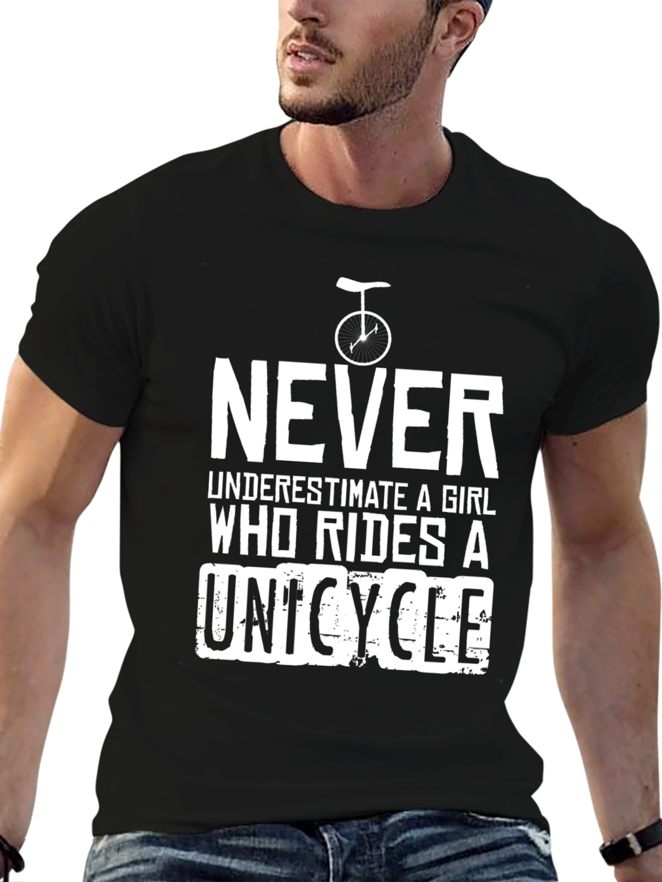Never Underestimate a Girl Unicycle T-Shirt