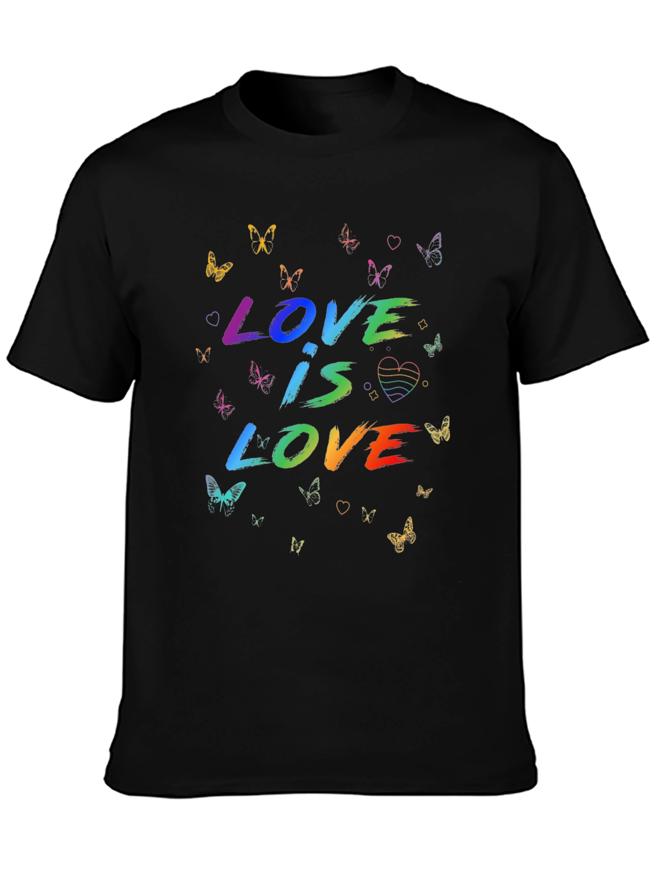 Love Is Love Rainbow Butterfly Graphic Tee