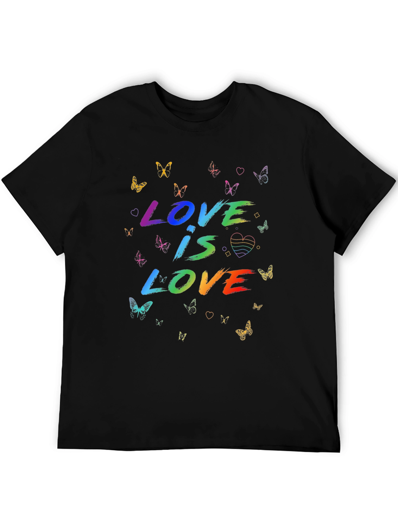 Love Is Love Rainbow Butterfly Graphic Tee