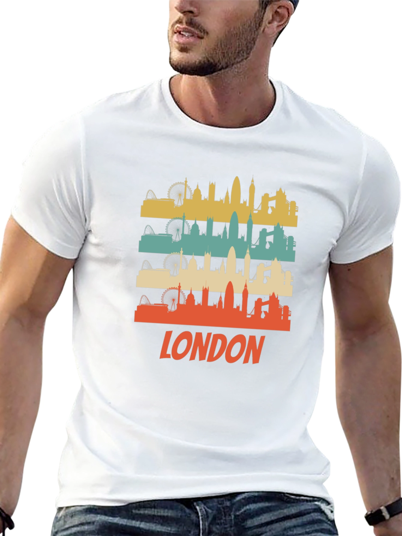 Retro London Skyline Graphic T-Shirt