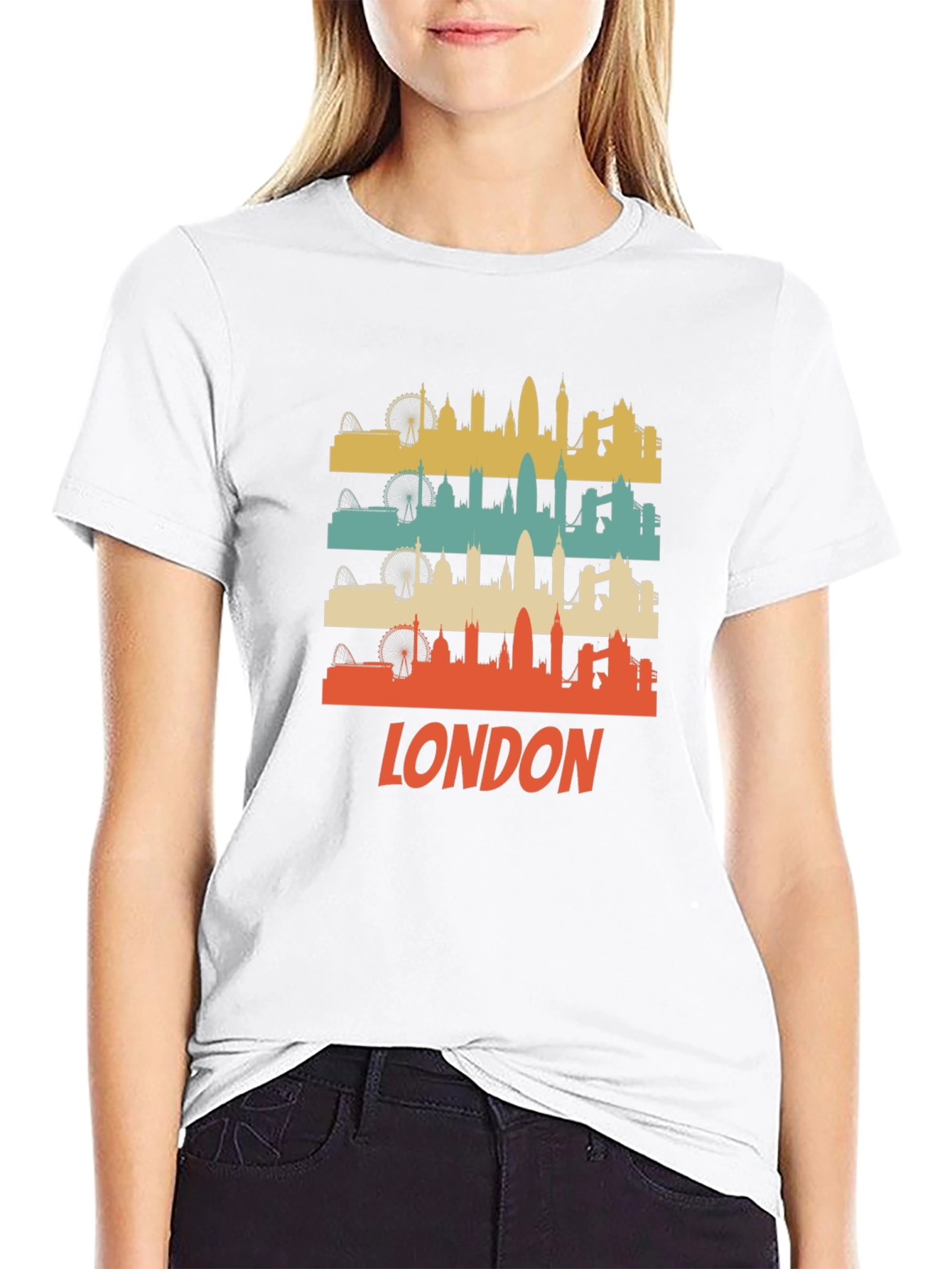 Retro London Skyline Graphic T-Shirt