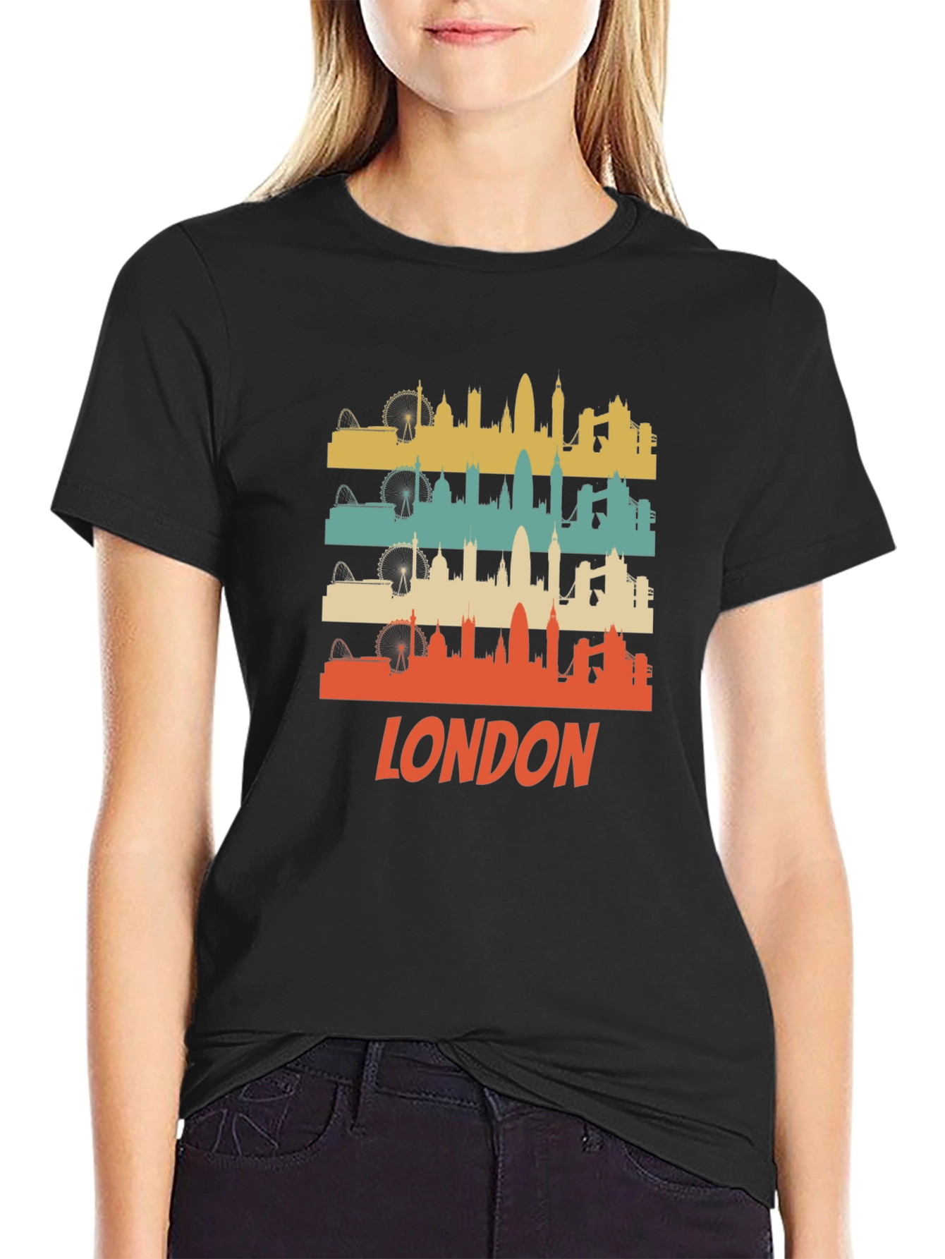 Retro London Skyline Graphic T-Shirt