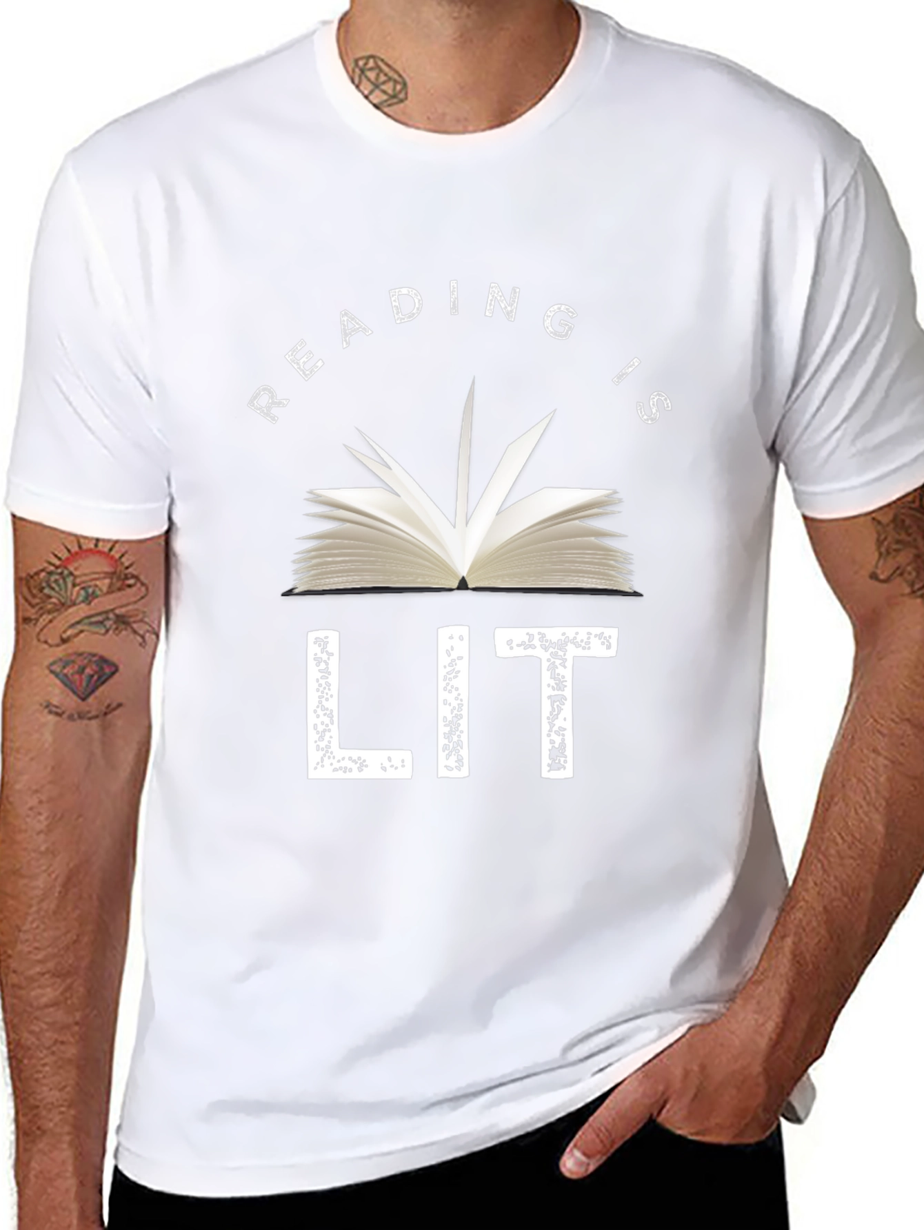 Reading is LIT T-Shirt | Book Lover Novelty Tee
