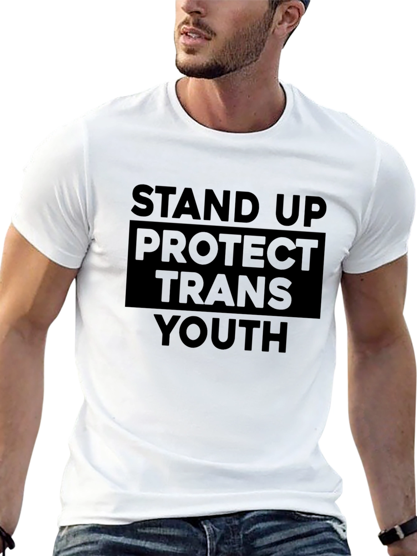 Stand Up Protect Trans Youth Black T-Shirt