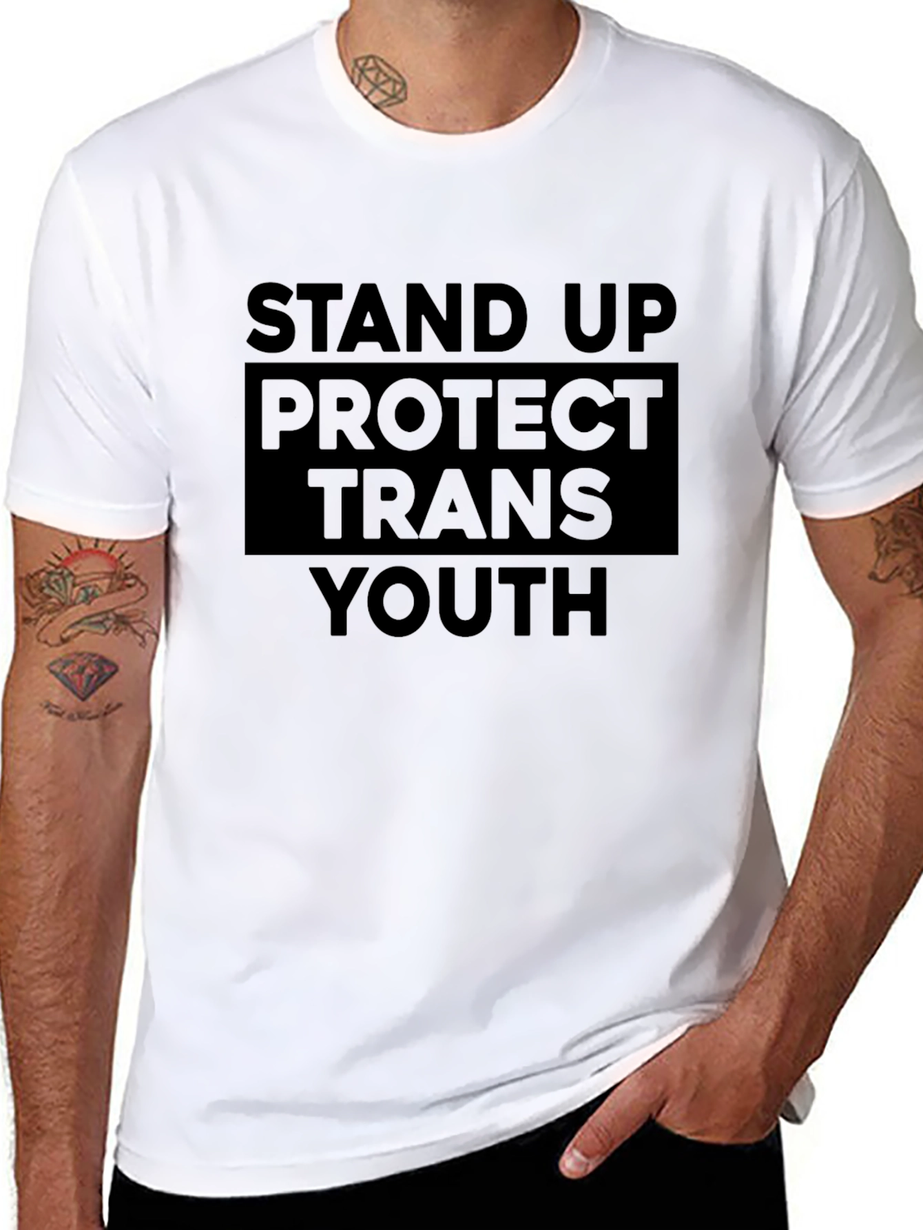 Stand Up Protect Trans Youth Black T-Shirt