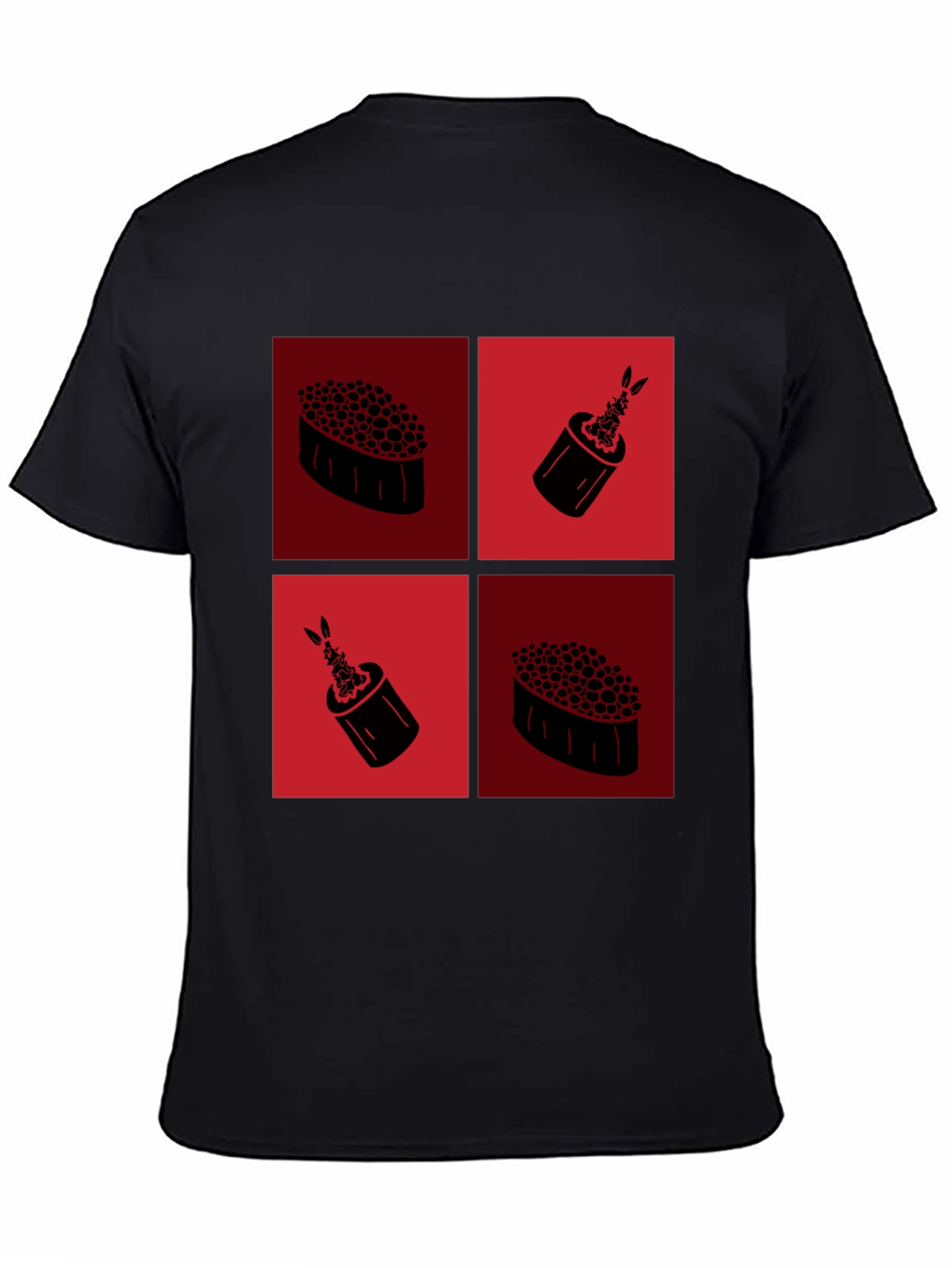 Sushi Graphic Tee - Black Cotton T-Shirt