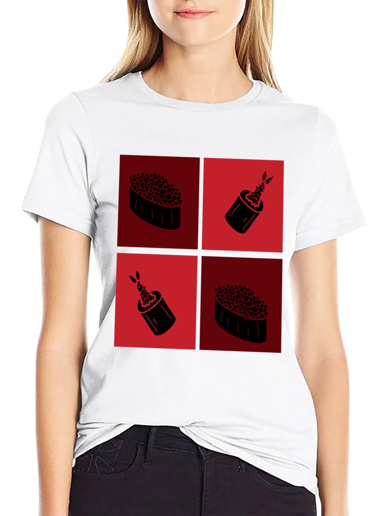 Sushi Graphic Tee - Black Cotton T-Shirt