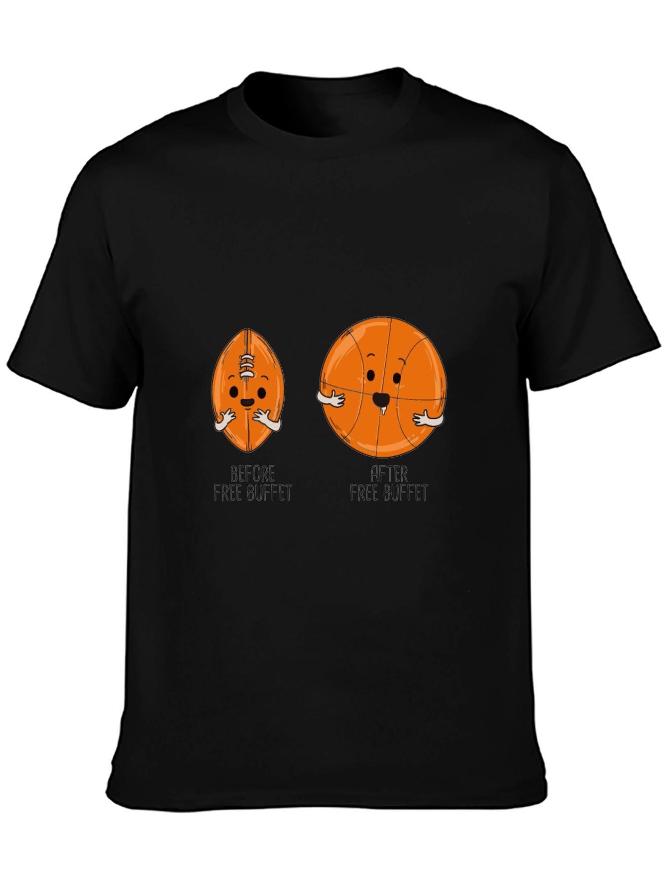 Funny Hugging Sports Balls Black T-Shirt