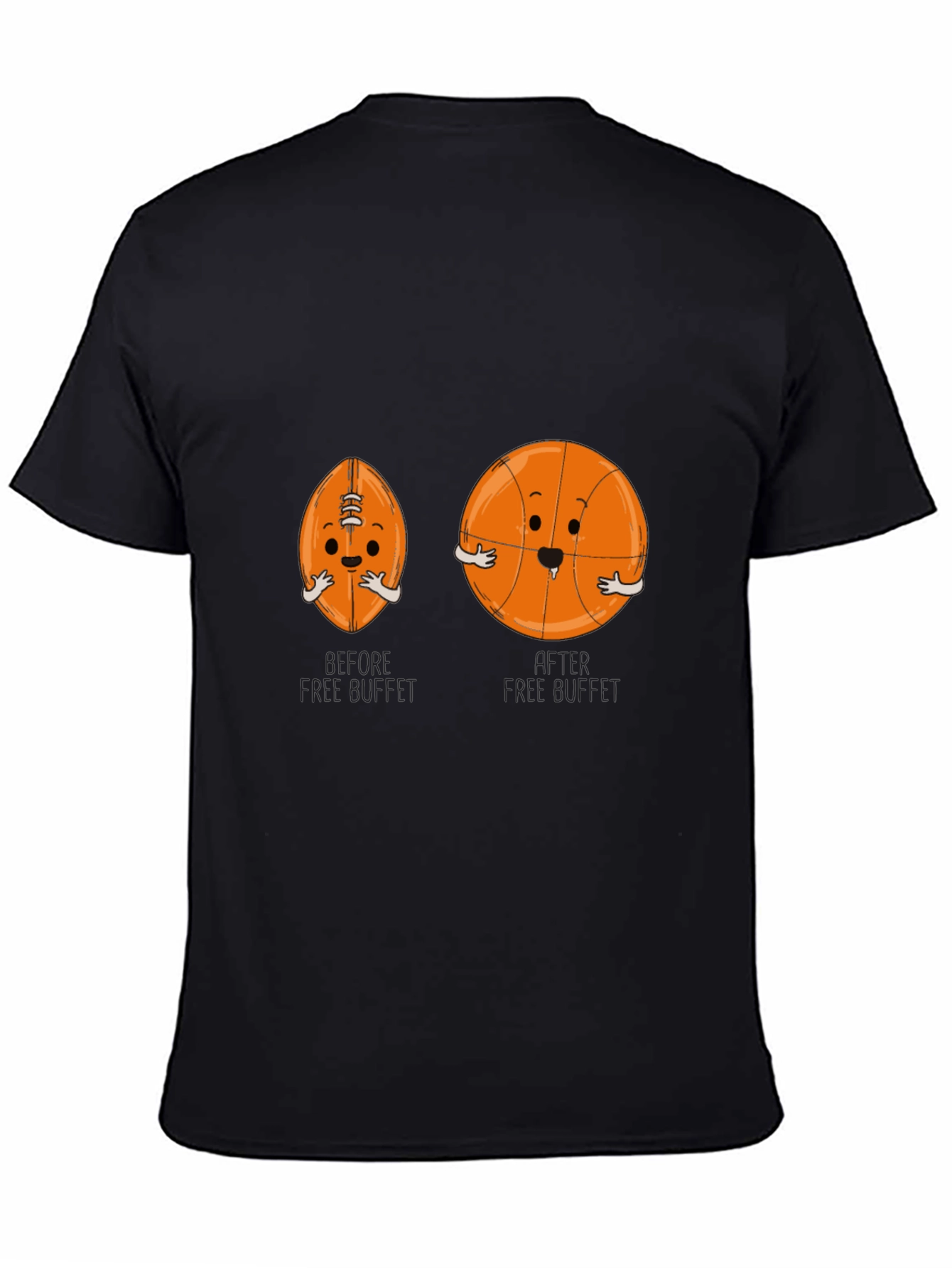 Funny Hugging Sports Balls Black T-Shirt