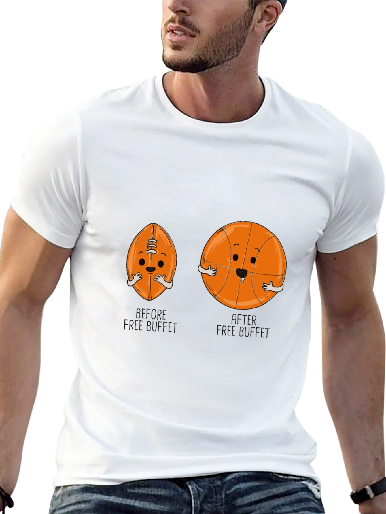 Funny Hugging Sports Balls Black T-Shirt