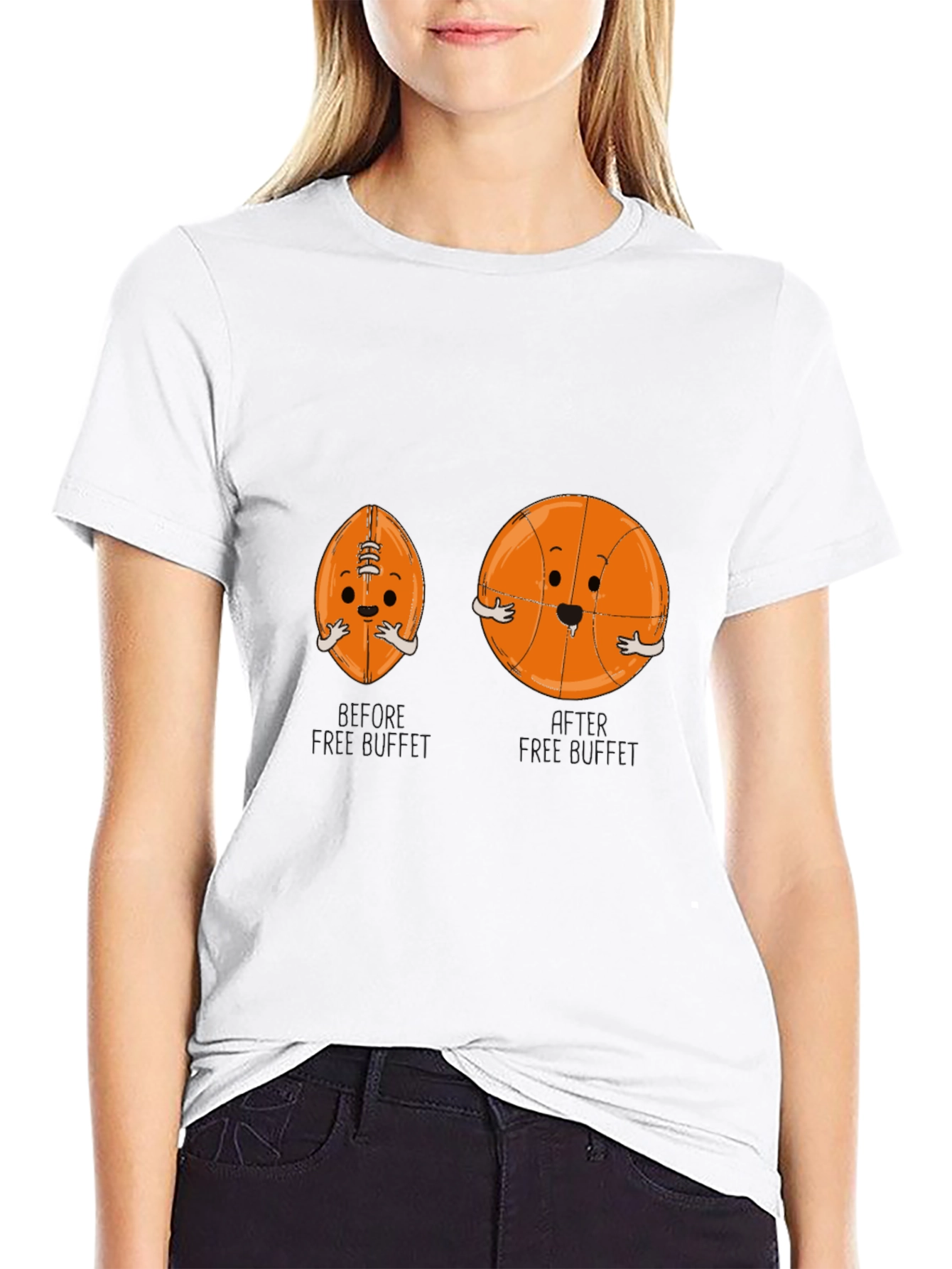 Funny Hugging Sports Balls Black T-Shirt