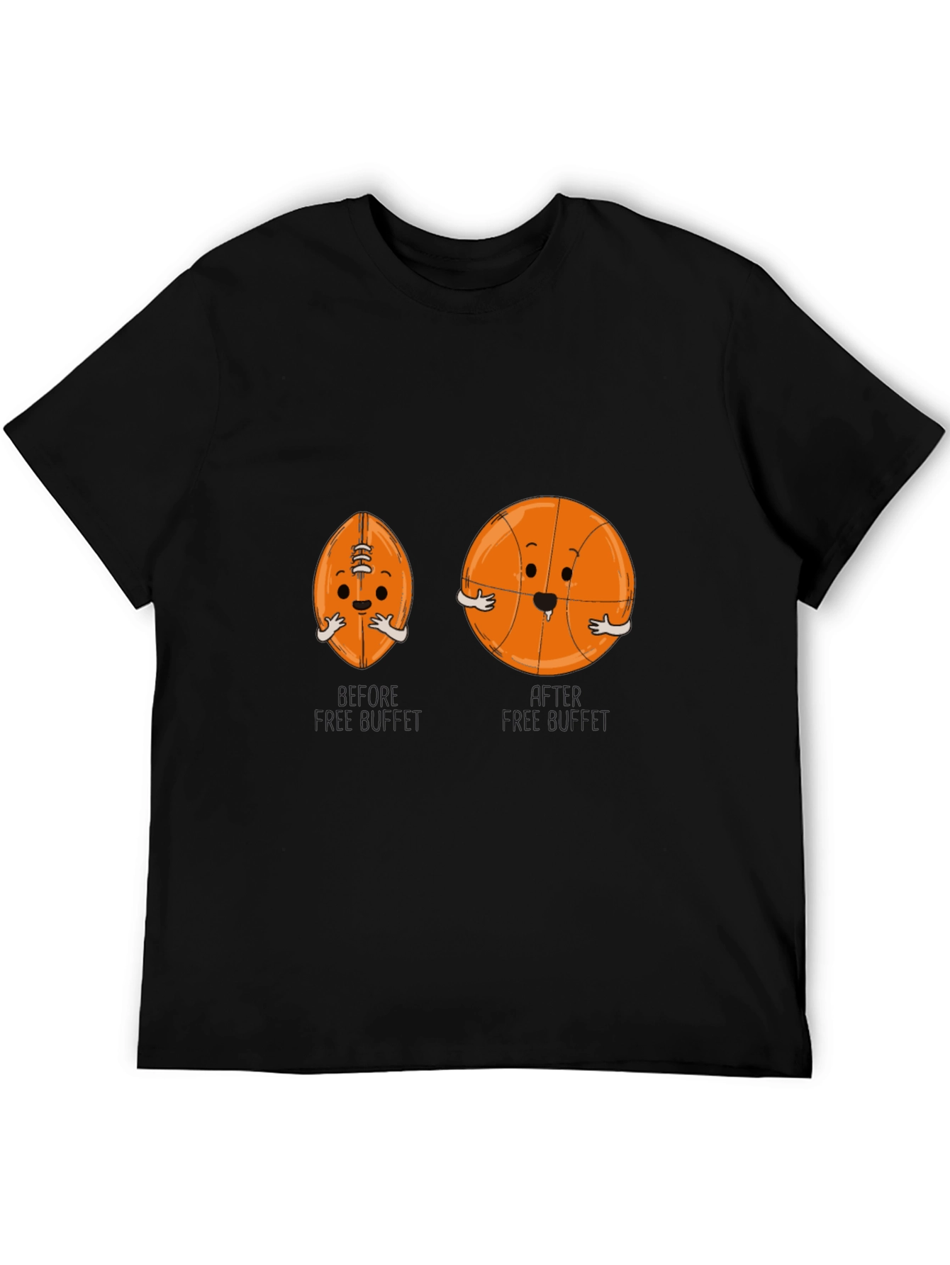 Funny Hugging Sports Balls Black T-Shirt