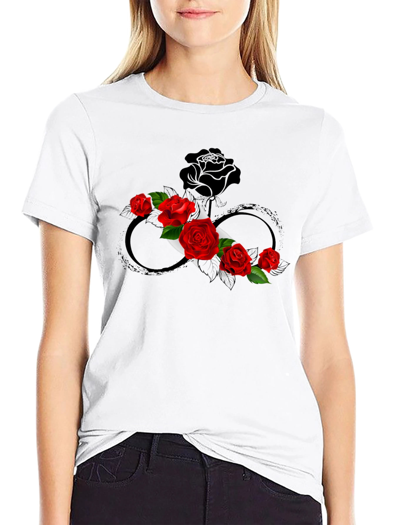 Rose Infinity Graphic Tee - Stylish & Unique Design