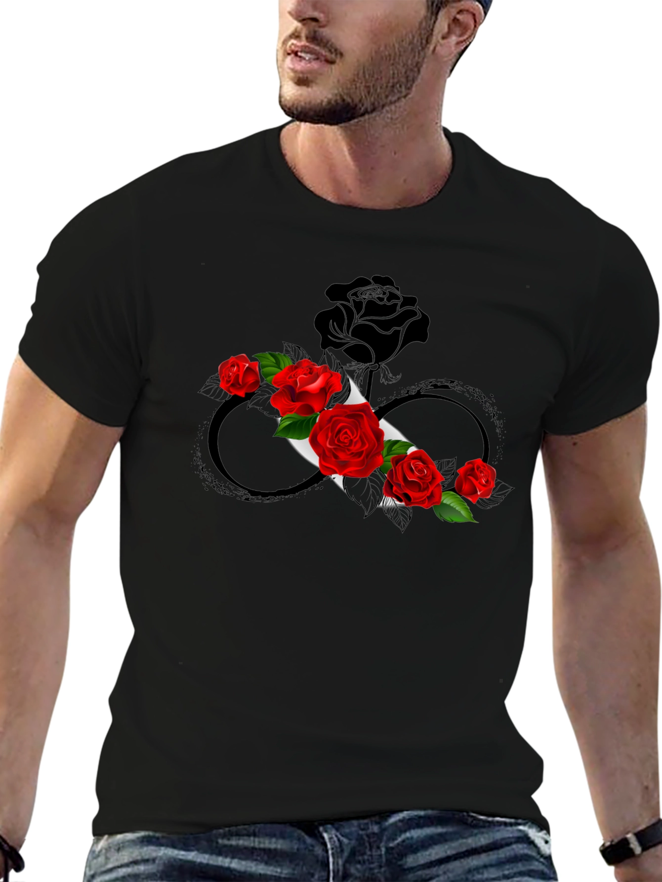 Rose Infinity Graphic Tee - Stylish & Unique Design