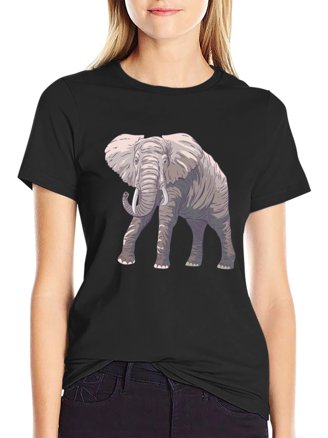 Elephant Graphic Black T-Shirt