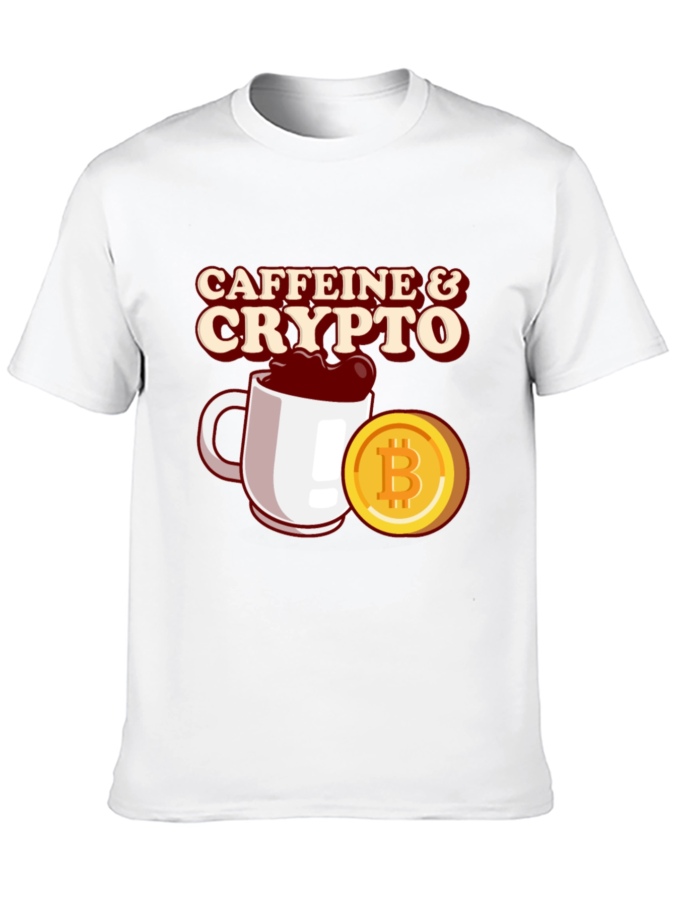 Caffeine & Crypto Black T-Shirt - Bitcoin Lovers Tee