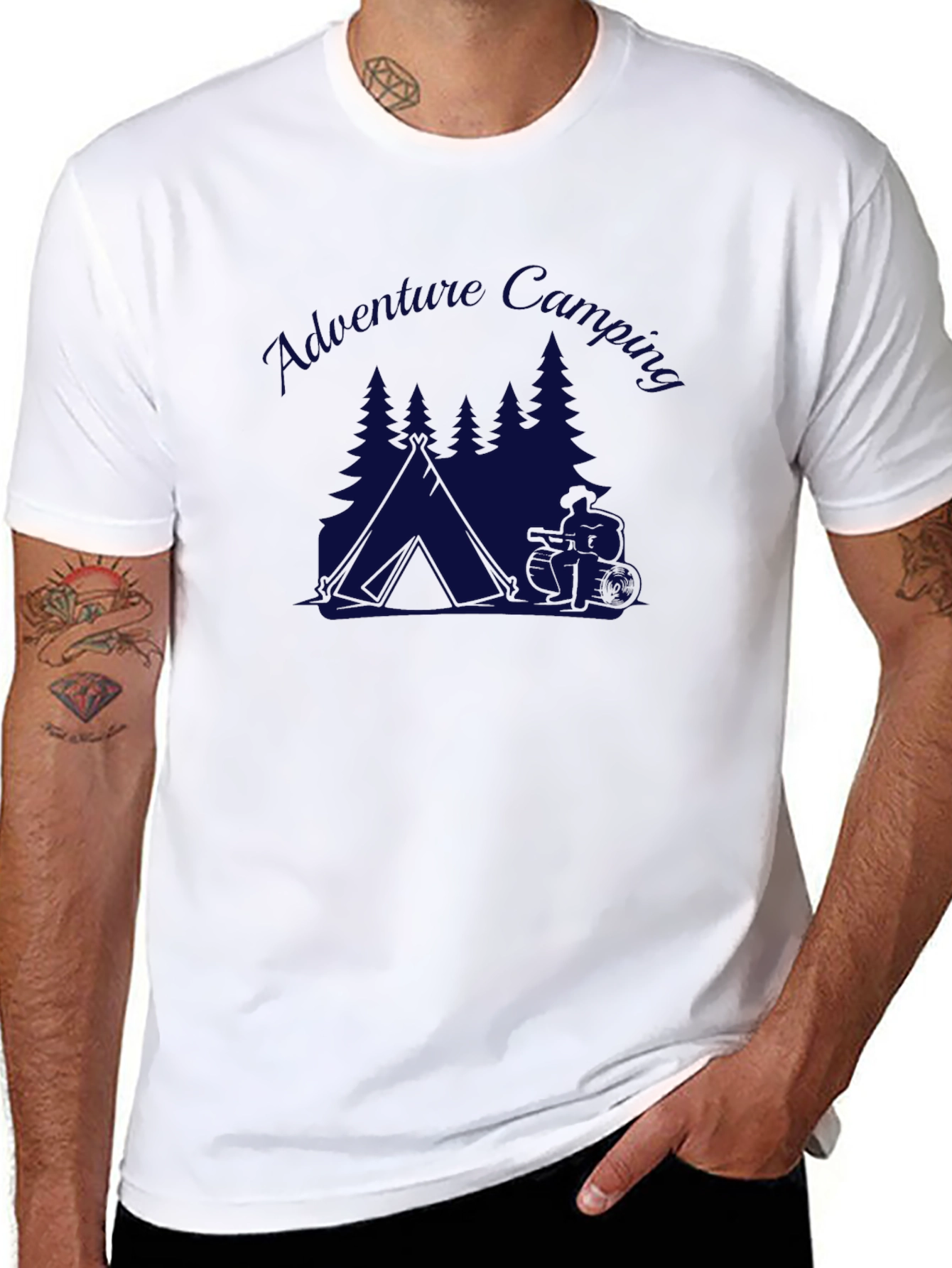 Adventure Camping Graphic Tee - Black