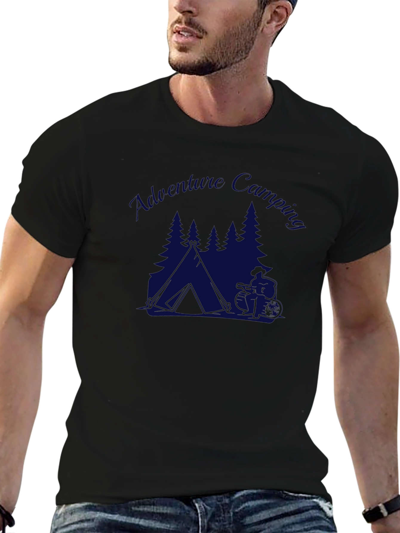 Adventure Camping Graphic Tee - Black