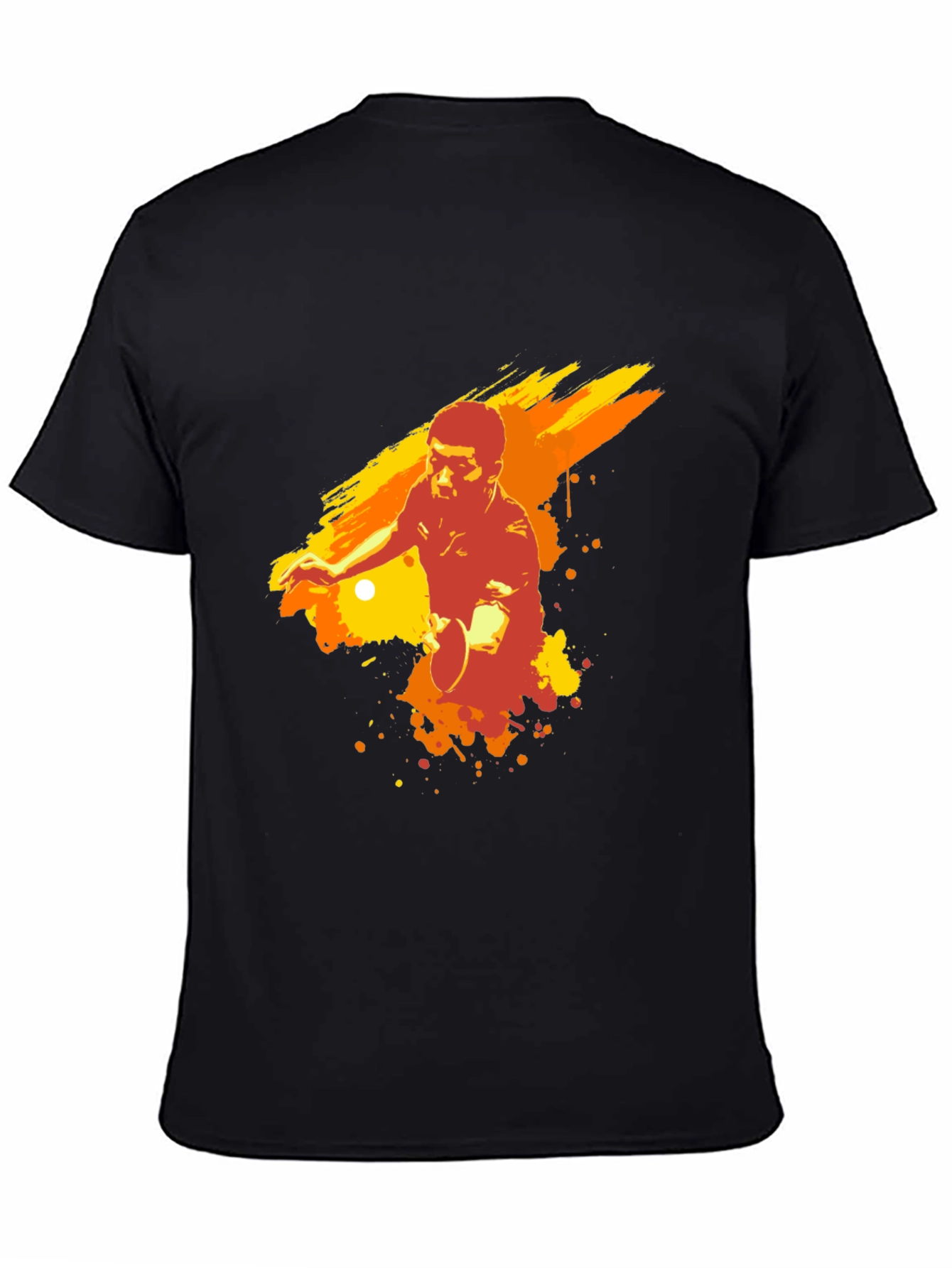 Table Tennis Player Graphic Tee - Black