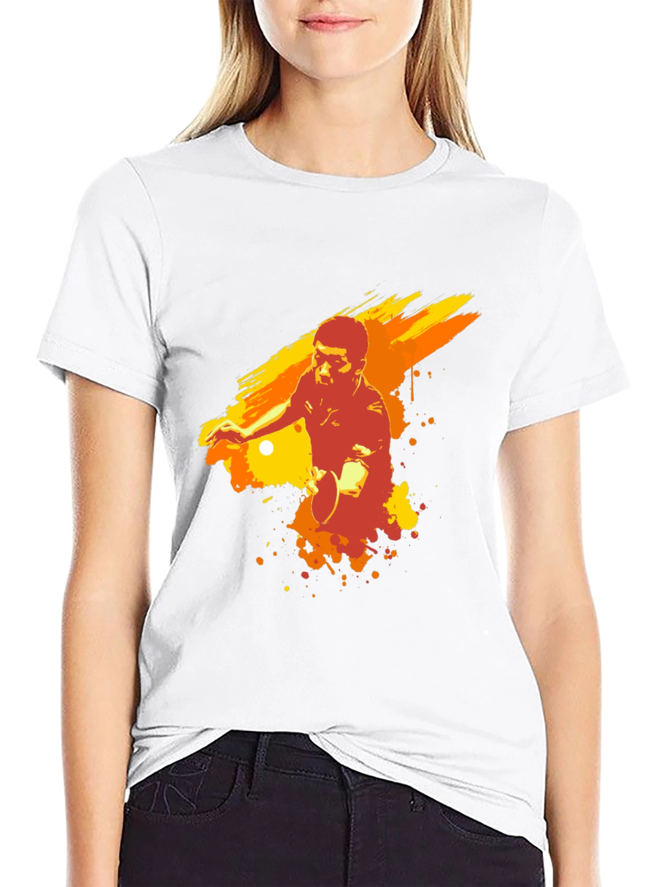 Table Tennis Player Graphic Tee - Black