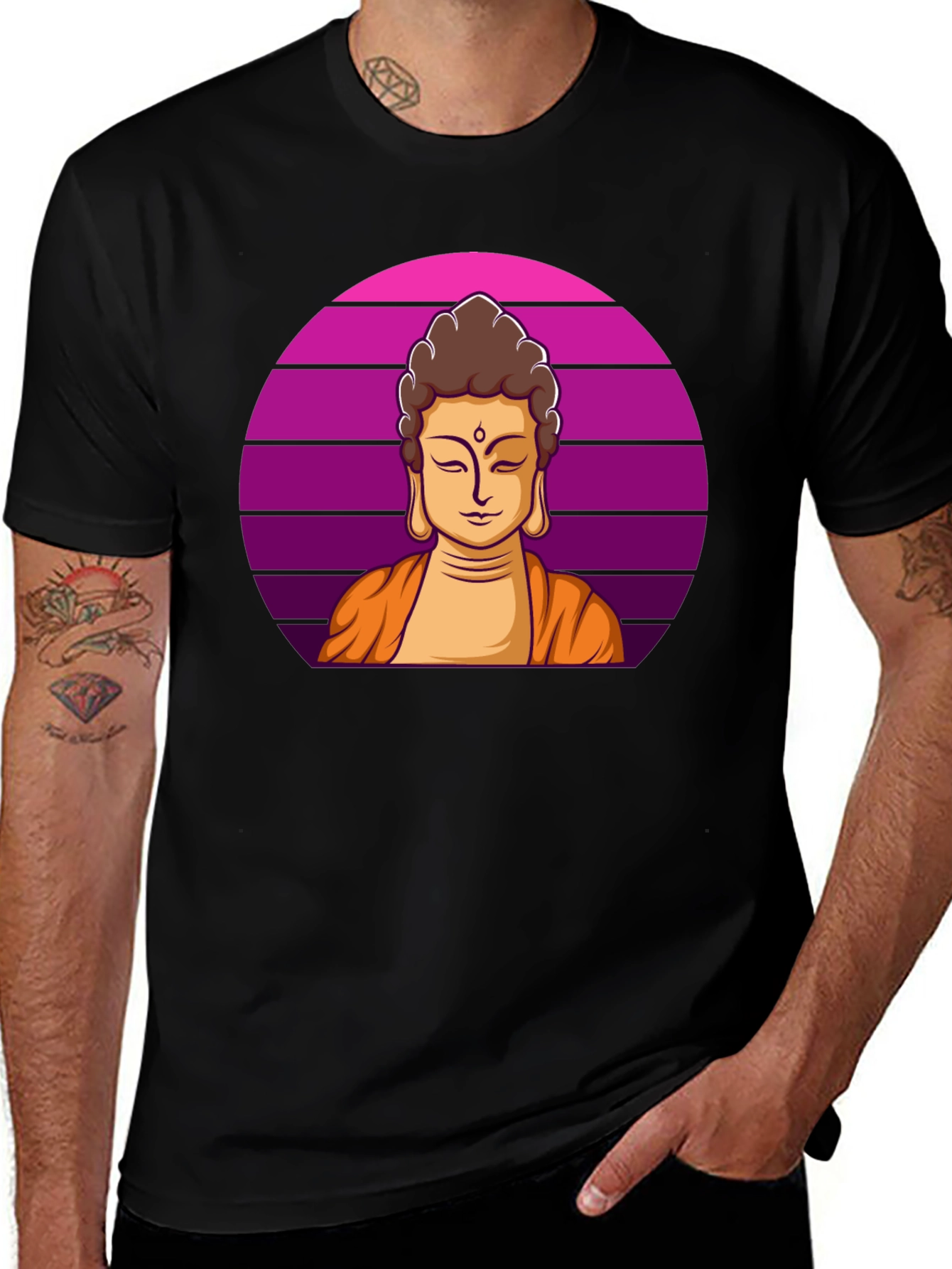 Buddha Graphic Tee - Mens Black T-Shirt