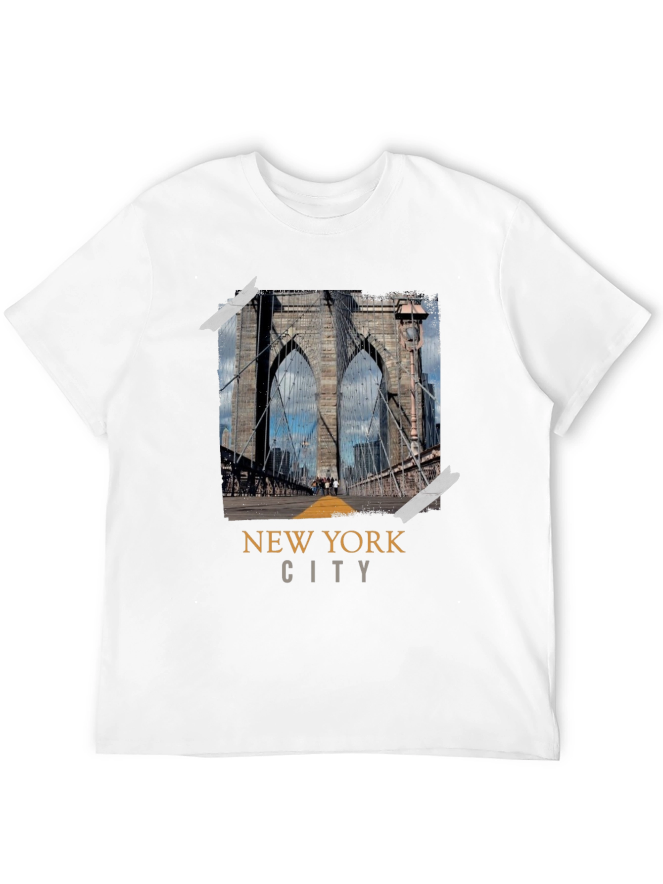 New York City Bridge Black Graphic T-Shirt