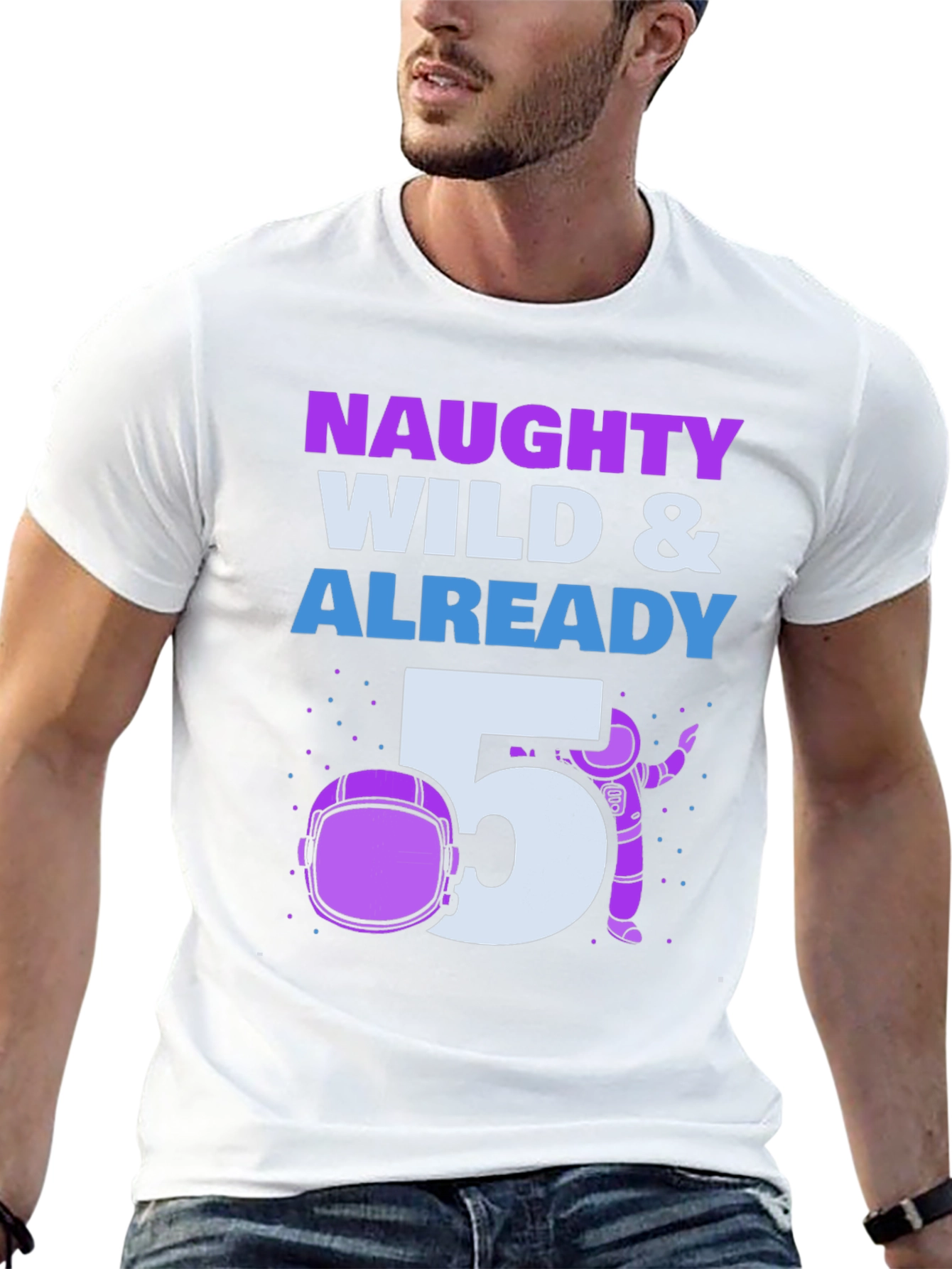 Naughty Wild & Already 5 Birthday Boy T-Shirt
