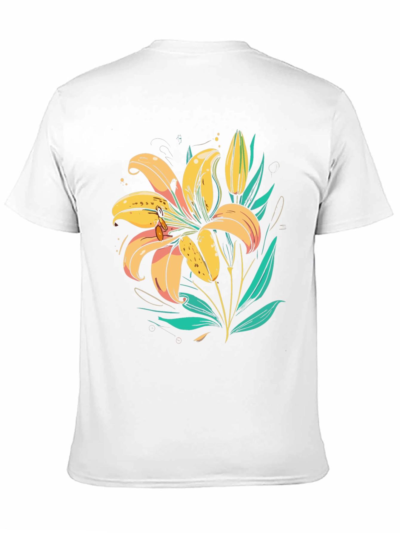Floral Lily Graphic Tee - Trendy Black T-Shirt