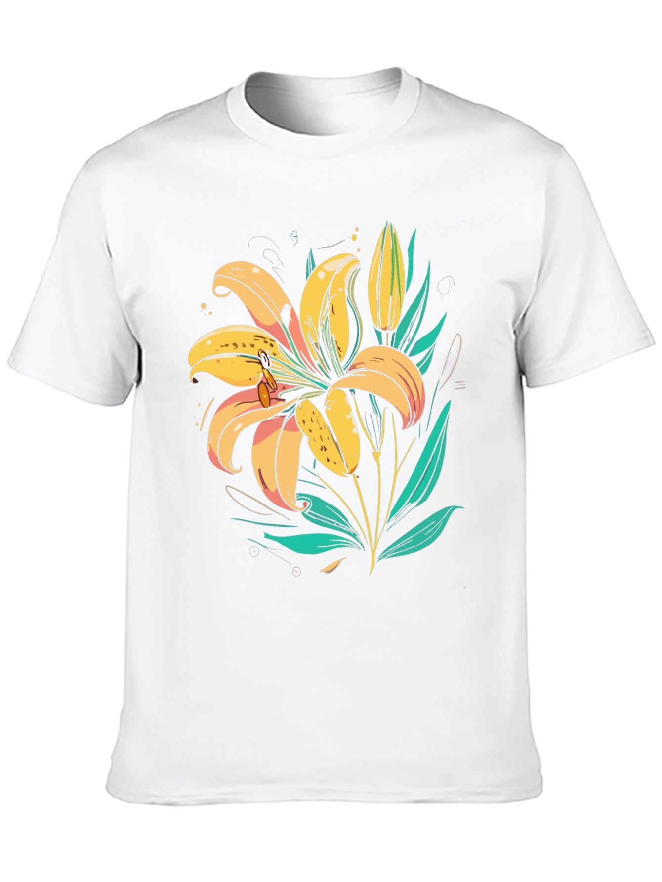 Floral Lily Graphic Tee - Trendy Black T-Shirt