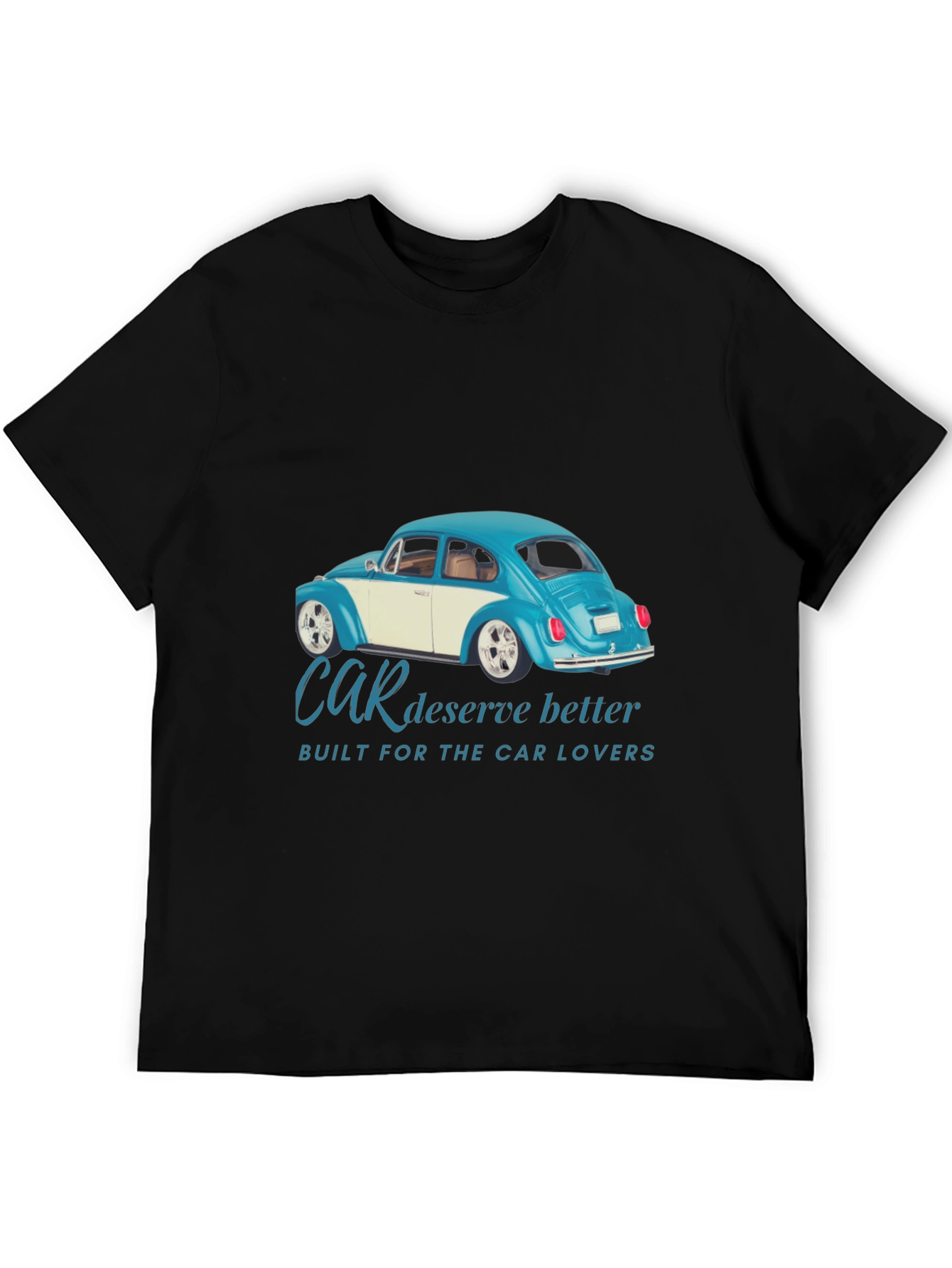 Car Lovers Black Tee - Classic Car Design
