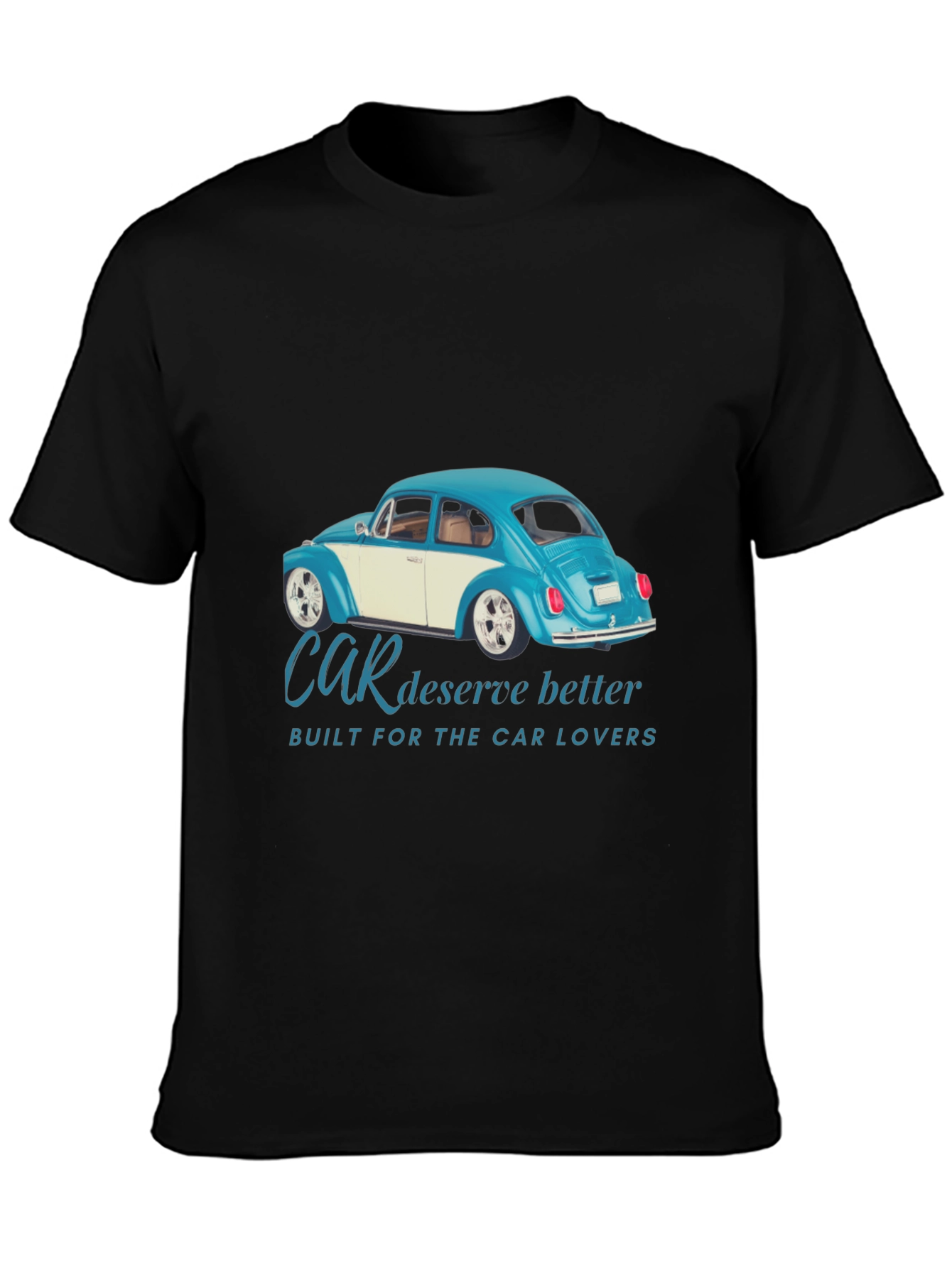 Car Lovers Black Tee - Classic Car Design