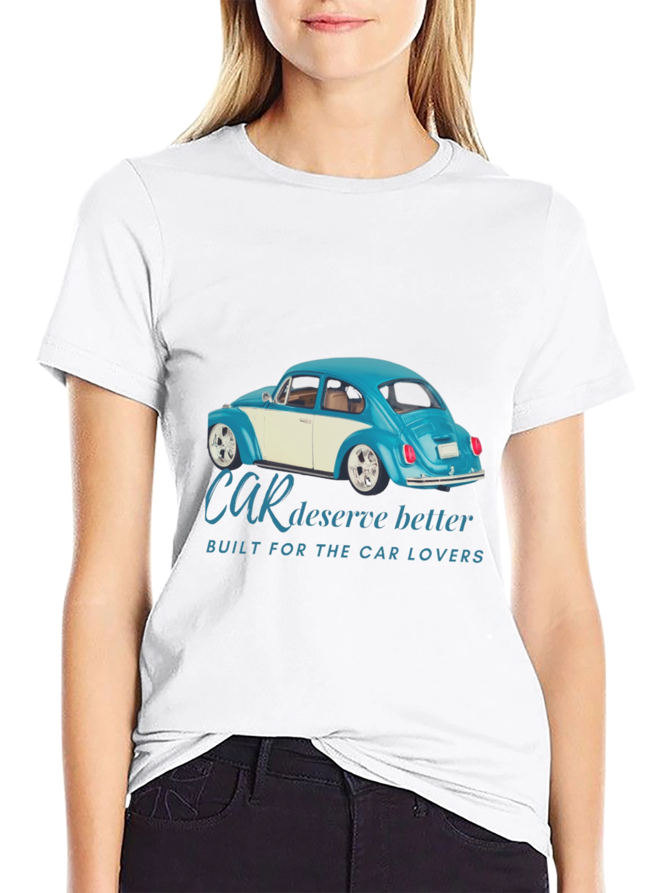 Car Lovers Black Tee - Classic Car Design