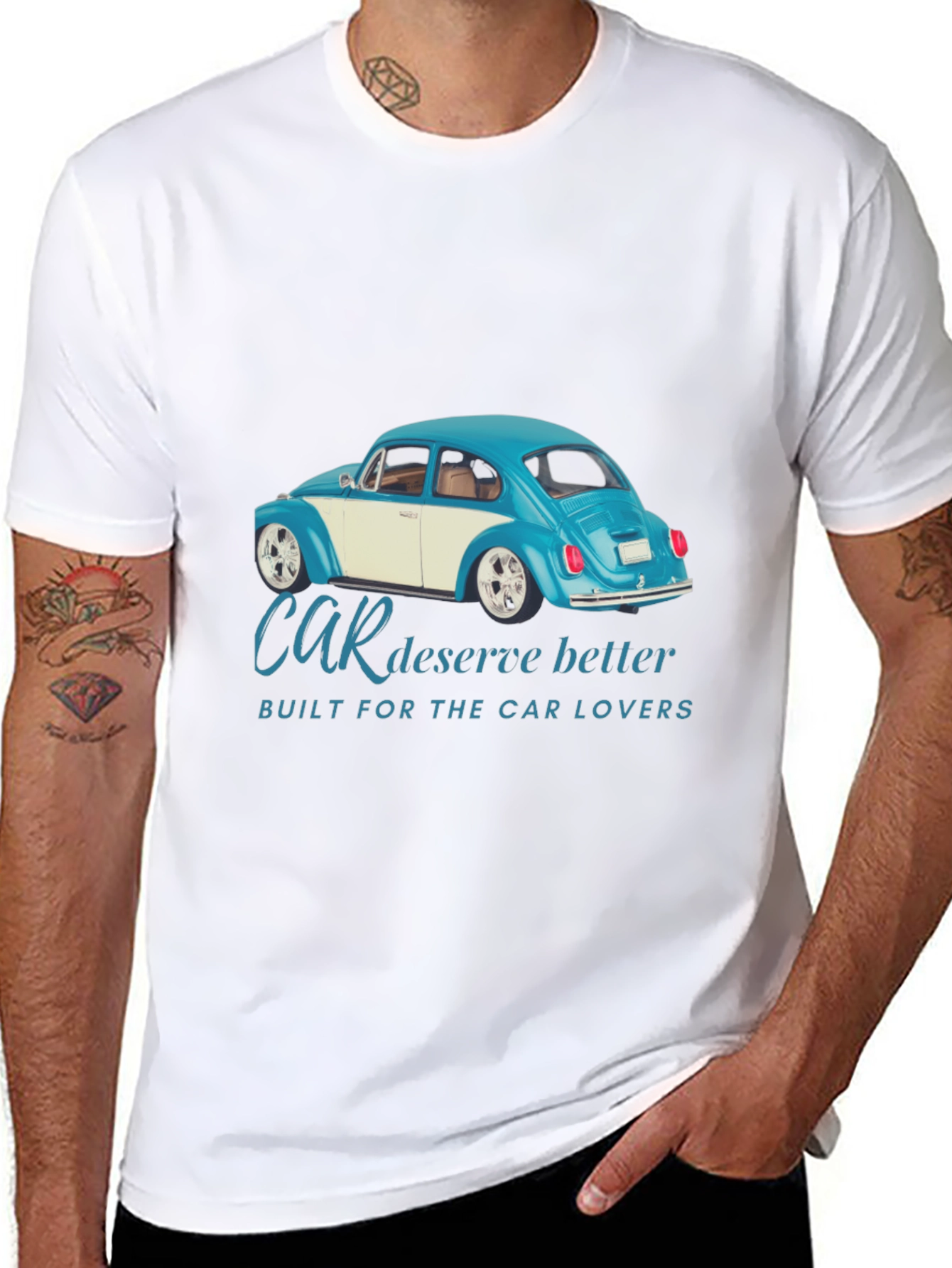 Car Lovers Black Tee - Classic Car Design