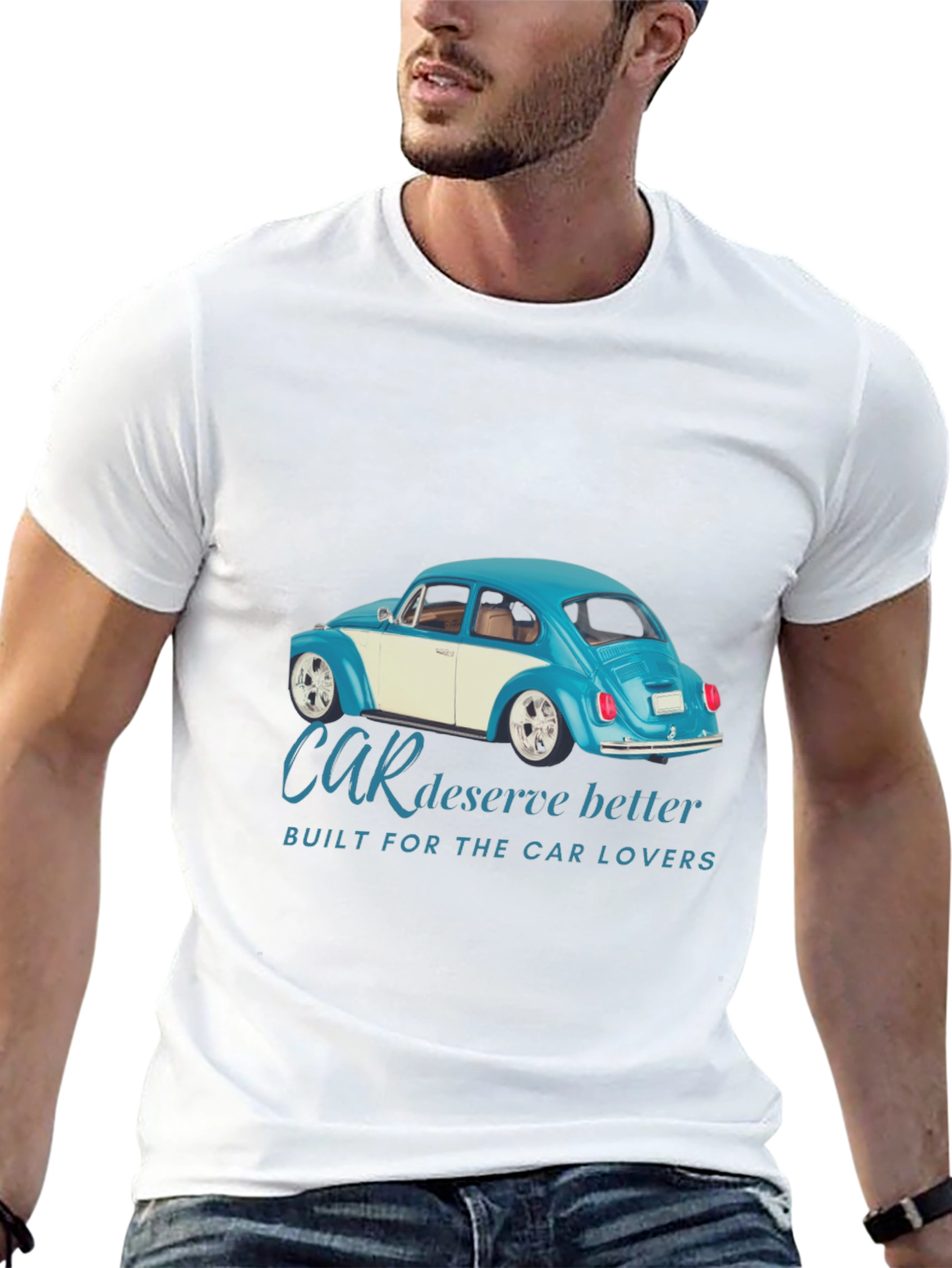 Car Lovers Black Tee - Classic Car Design