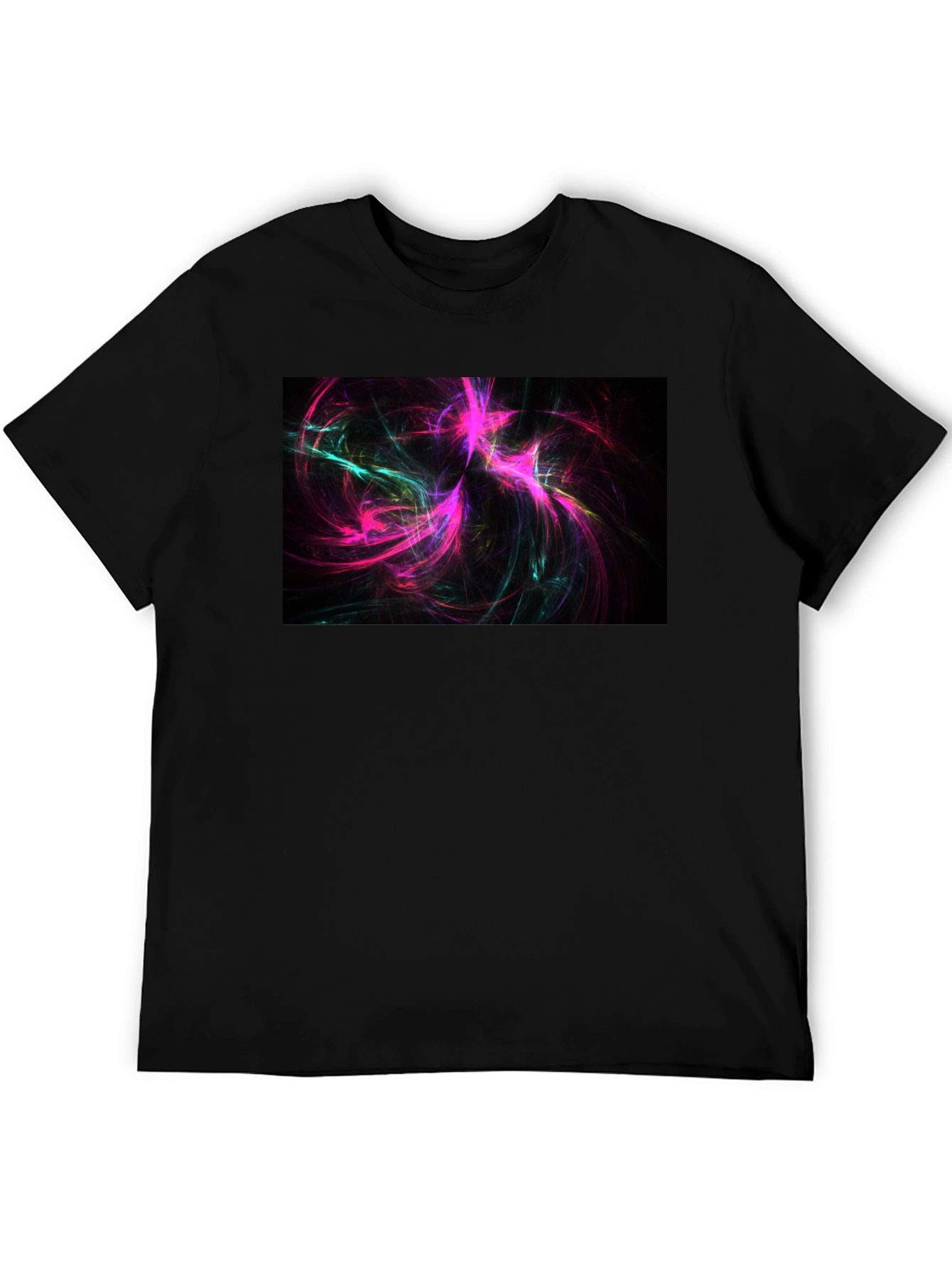 Abstract Swirls Black Tee - Vivid Graphic Print