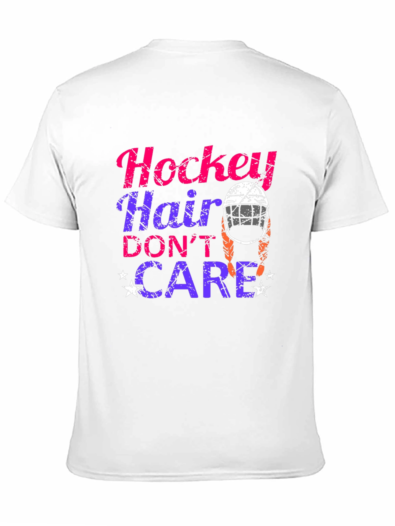 Hockey Hair Dont Care Graphic T-Shirt