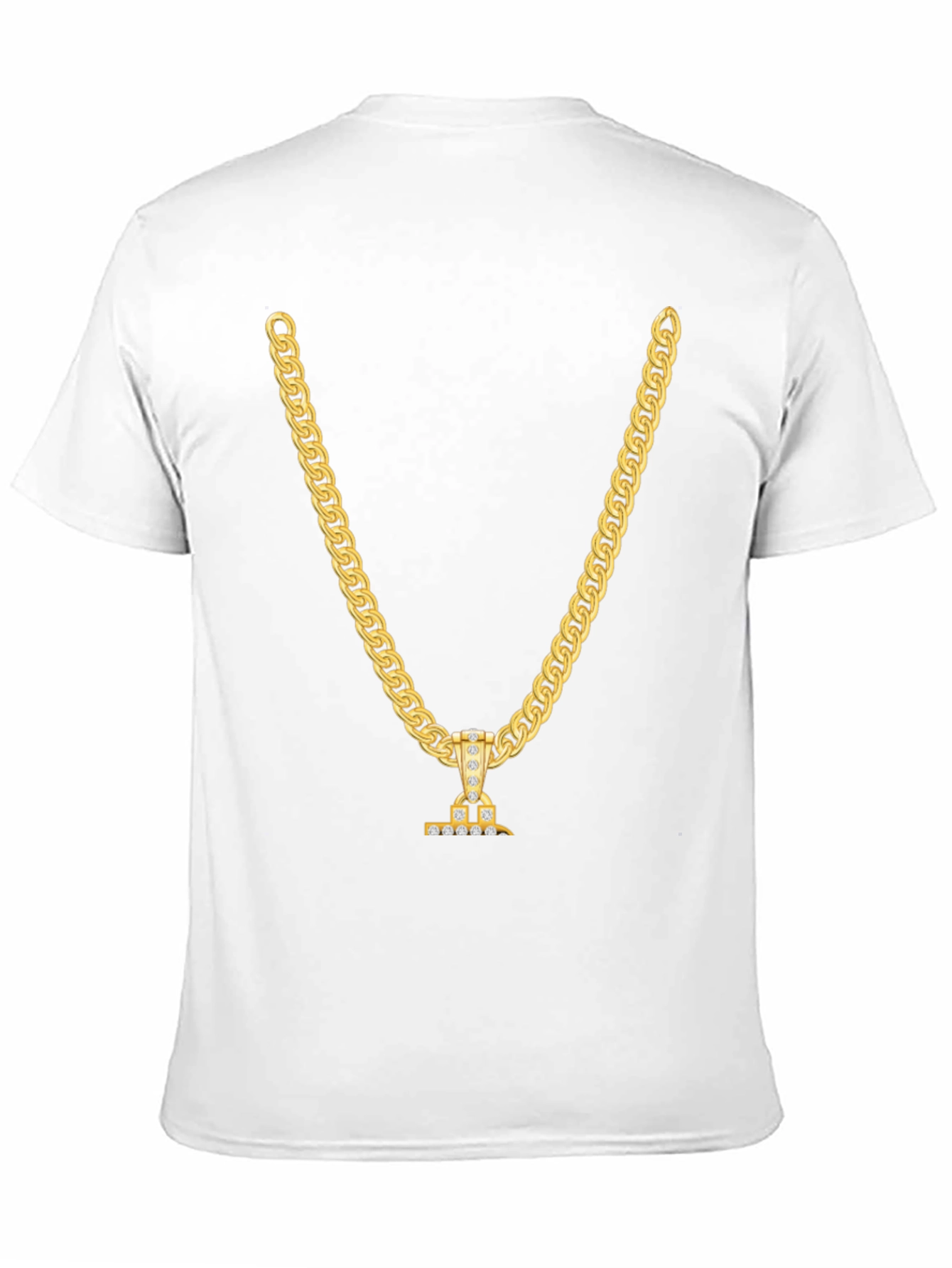 Gold Chain Print Black T-Shirt