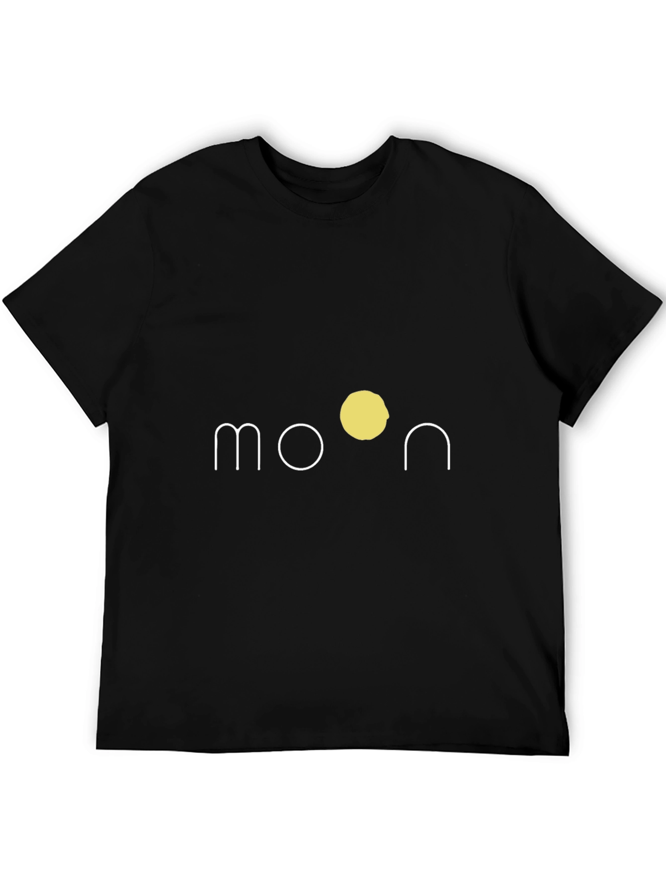 Minimalist Moon Graphic Black T-Shirt