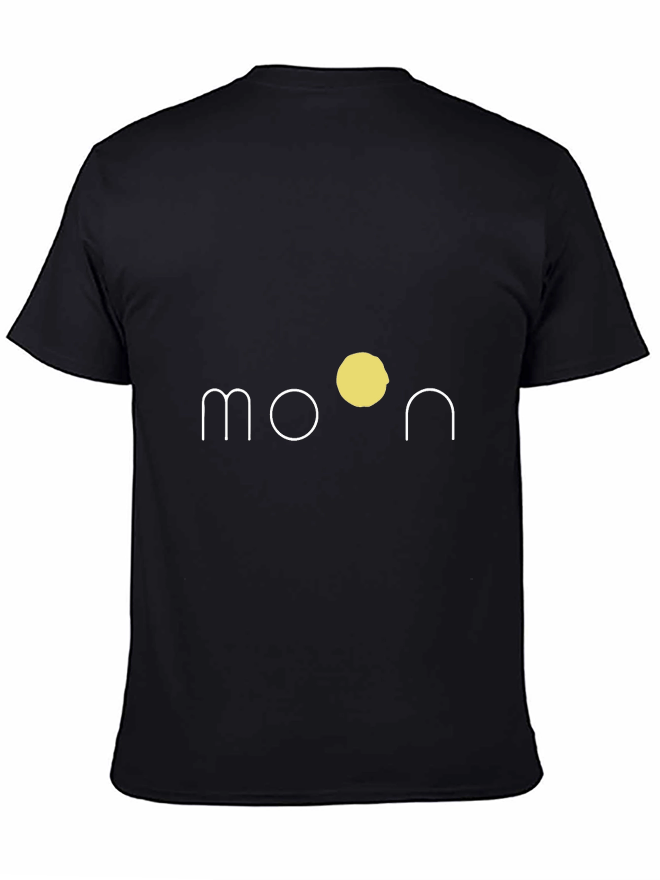 Minimalist Moon Graphic Black T-Shirt