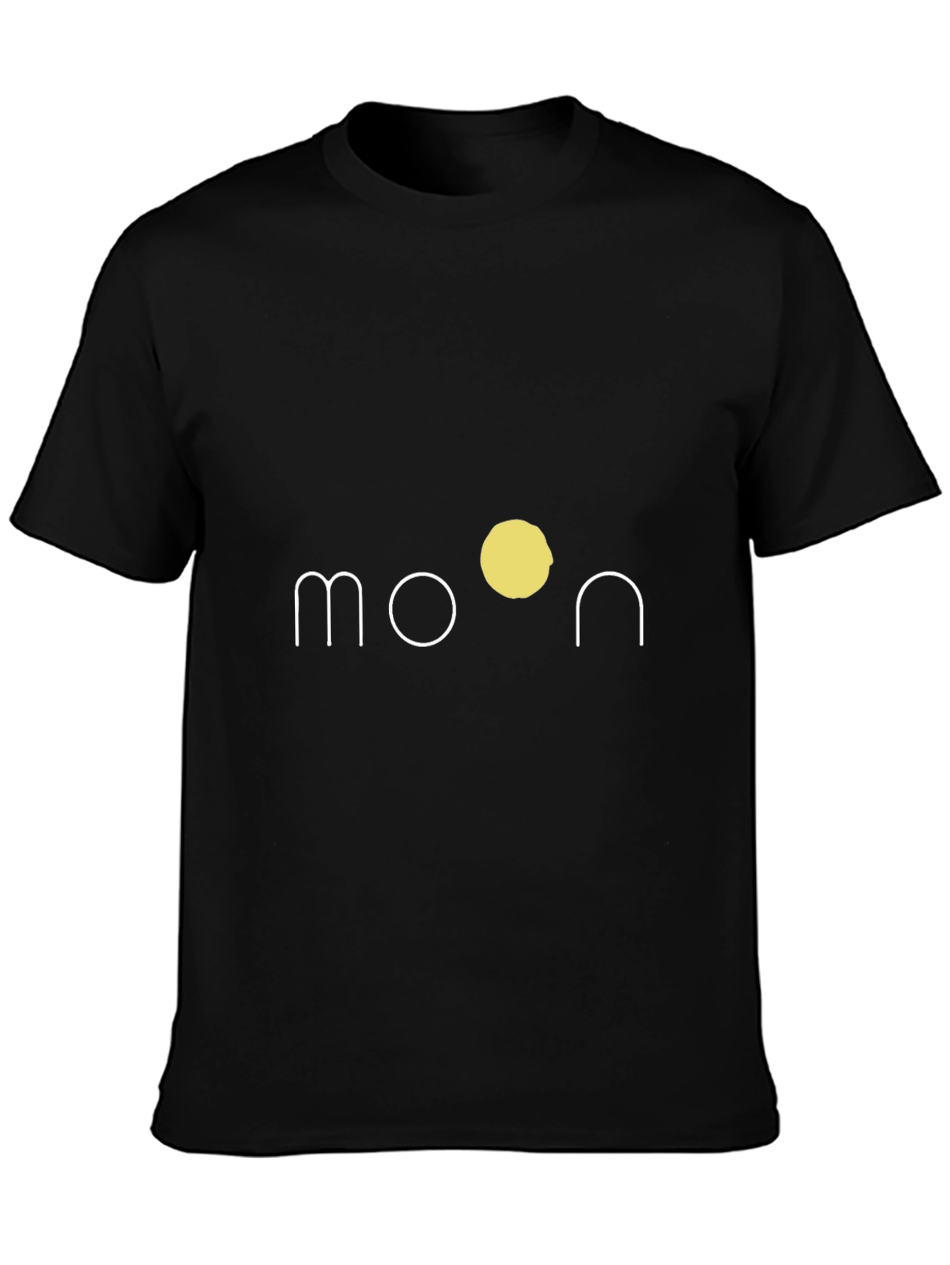 Minimalist Moon Graphic Black T-Shirt