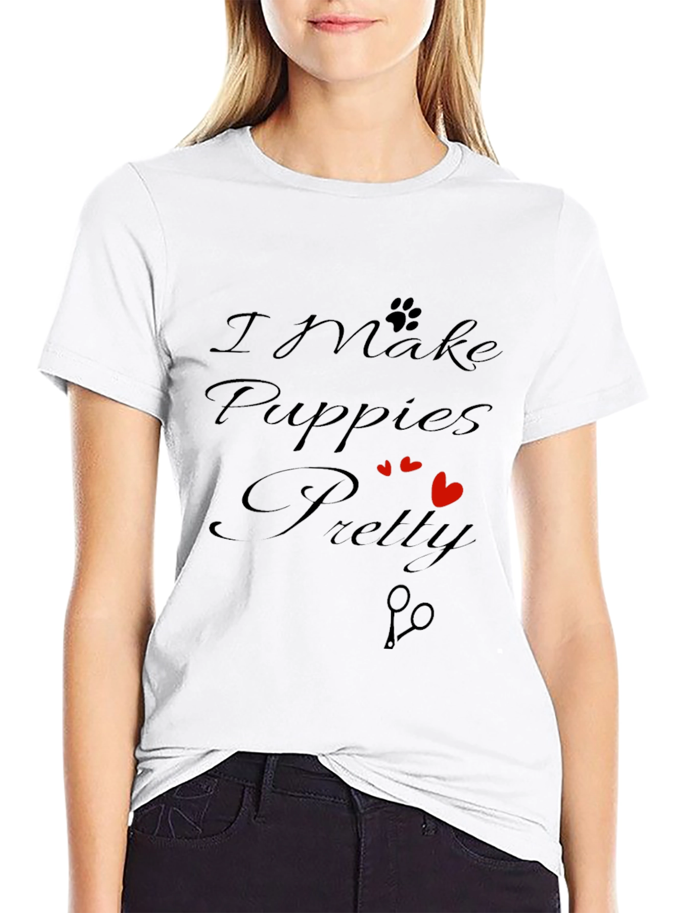 I Make Puppies Pretty Black T-Shirt